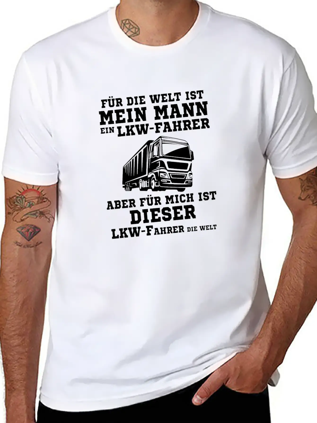 My Husband Truck Driver Gift Stylish Everyday T-Shirt – Unisex Basic Cotton Tee