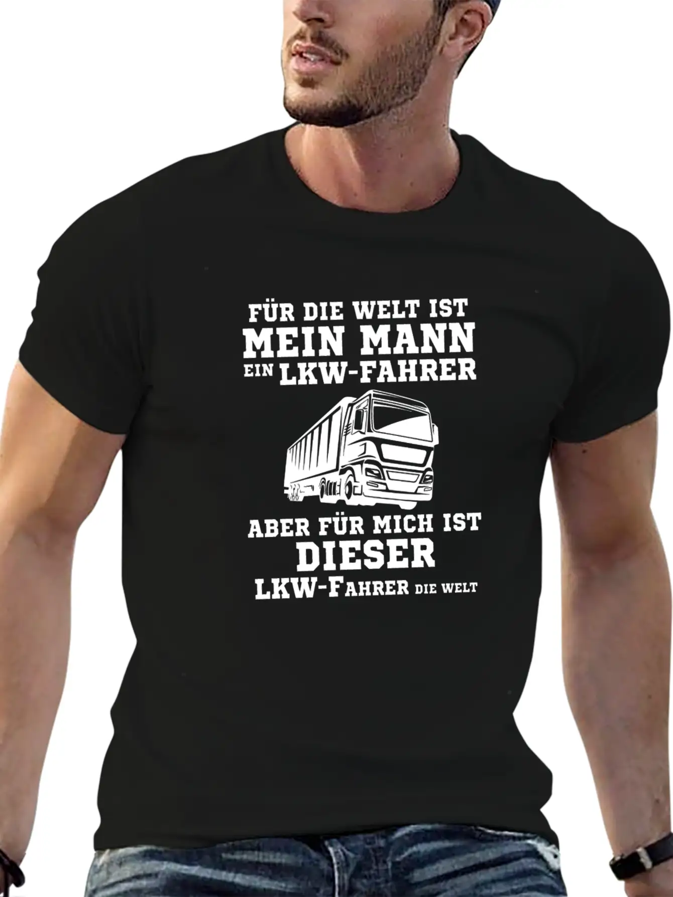 My Husband Truck Driver Gift Stylish Everyday T-Shirt – Unisex Basic Cotton Tee