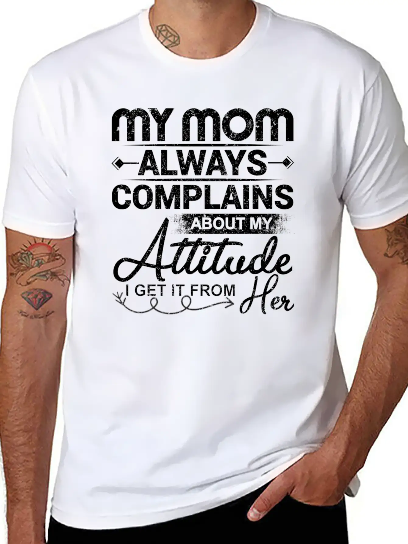 My Mom Always Complains About My Attitude Timeless Short Sleeve Tee – Comfy And Minimalist Design