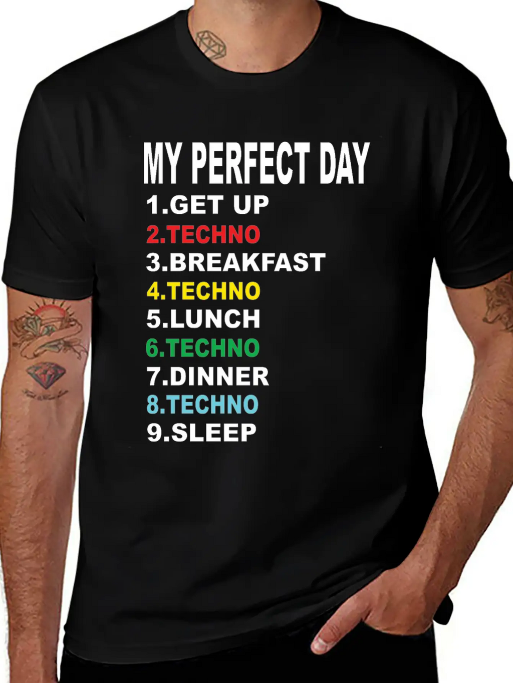 My Perfect Day Techno Essential Cotton Tee For Daily Outfits – Unisex Style