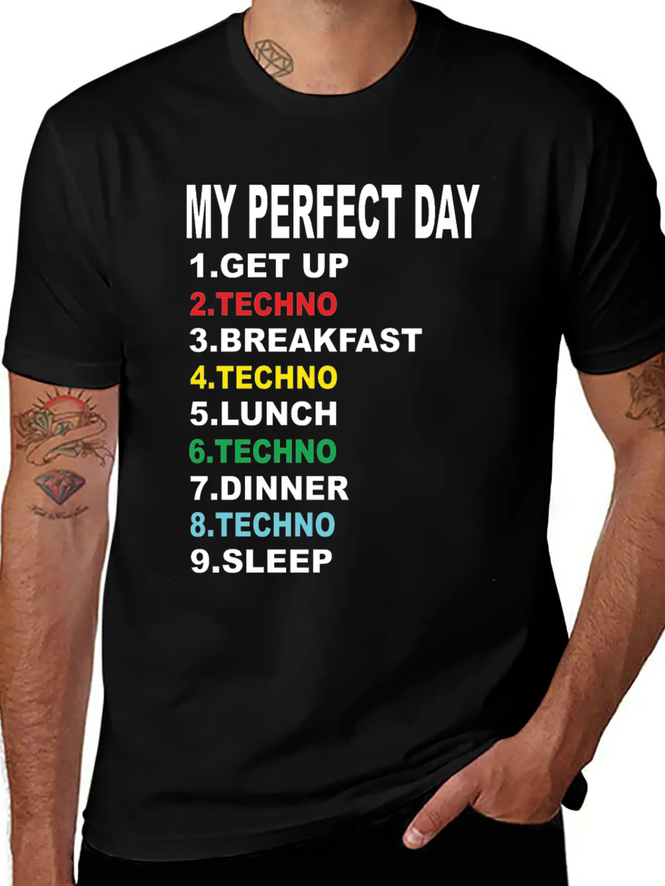 My Perfect Day Techno Essential Cotton Tee For Daily Outfits – Unisex Style