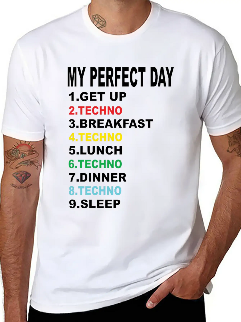 My Perfect Day Techno Essential Cotton Tee For Daily Outfits – Unisex Style