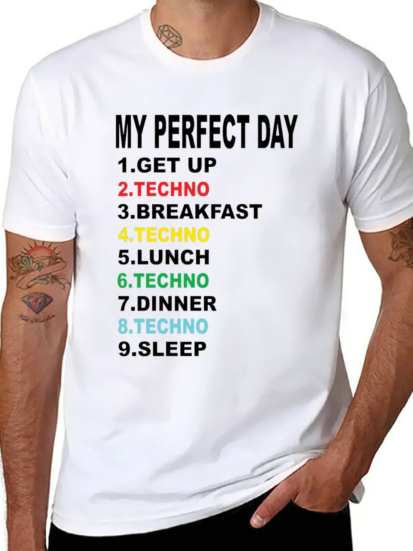 My Perfect Day Techno Essential Cotton Tee For Daily Outfits – Unisex Style