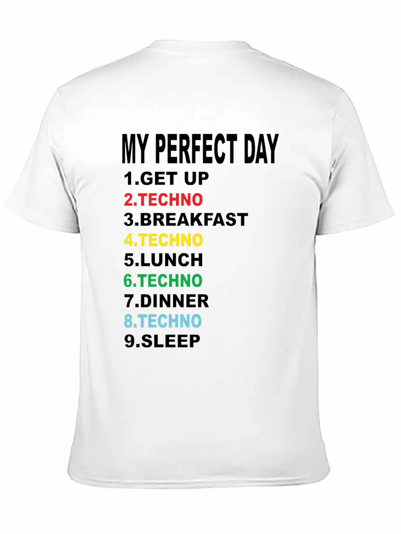 My Perfect Day Techno Essential Cotton Tee For Daily Outfits – Unisex Style