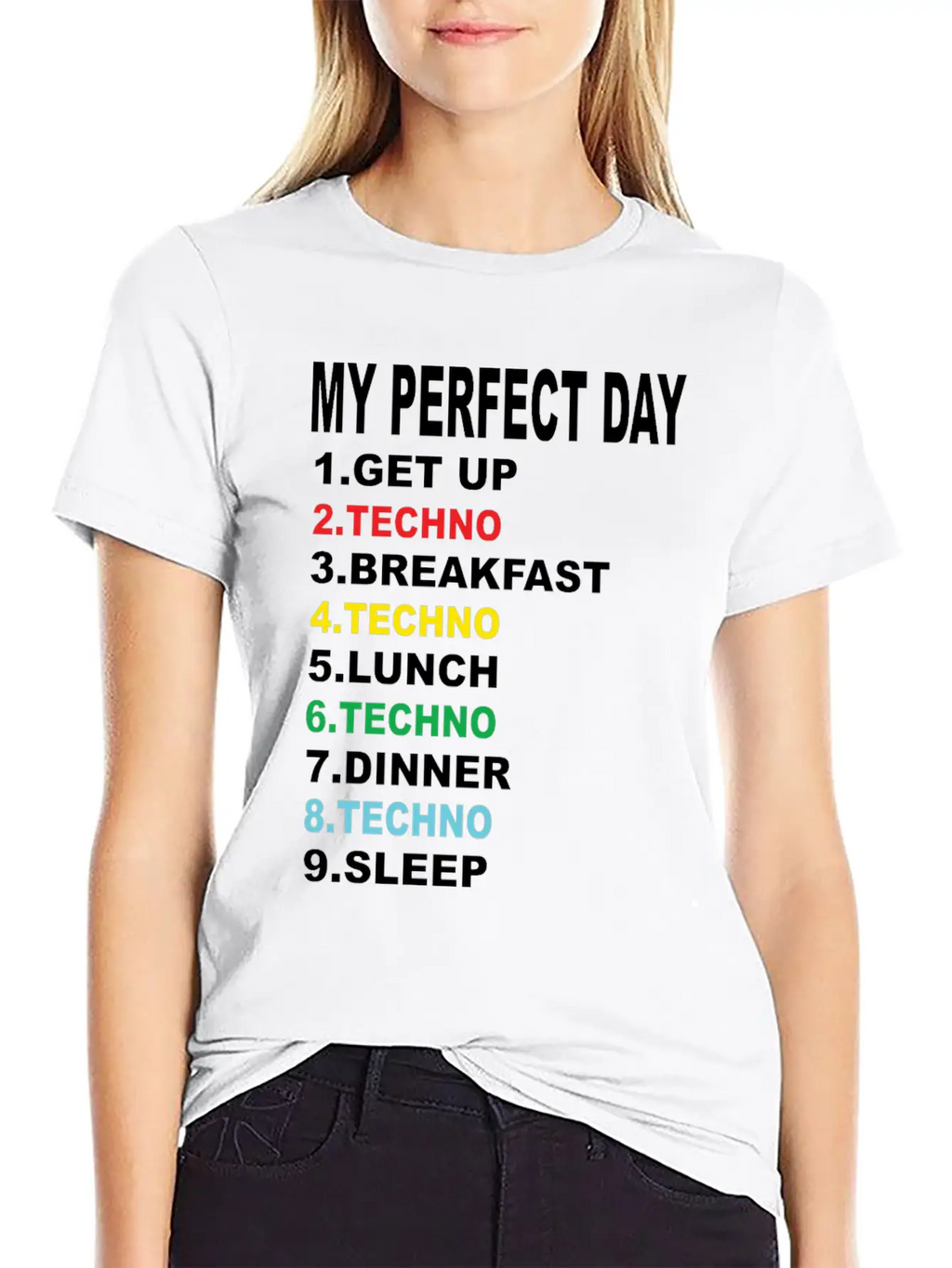 My Perfect Day Techno Essential Cotton Tee For Daily Outfits – Unisex Style