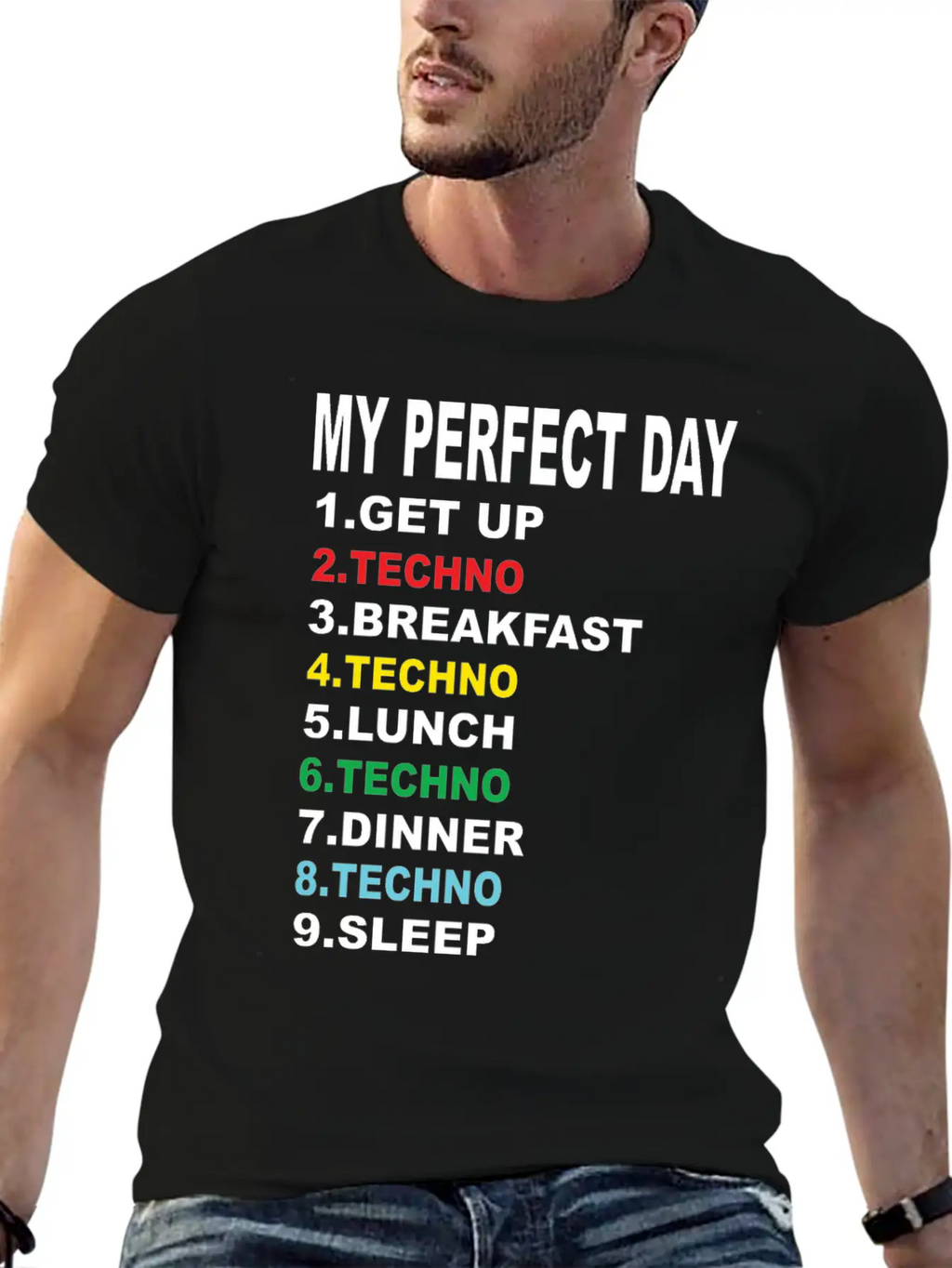 My Perfect Day Techno Essential Cotton Tee For Daily Outfits – Unisex Style
