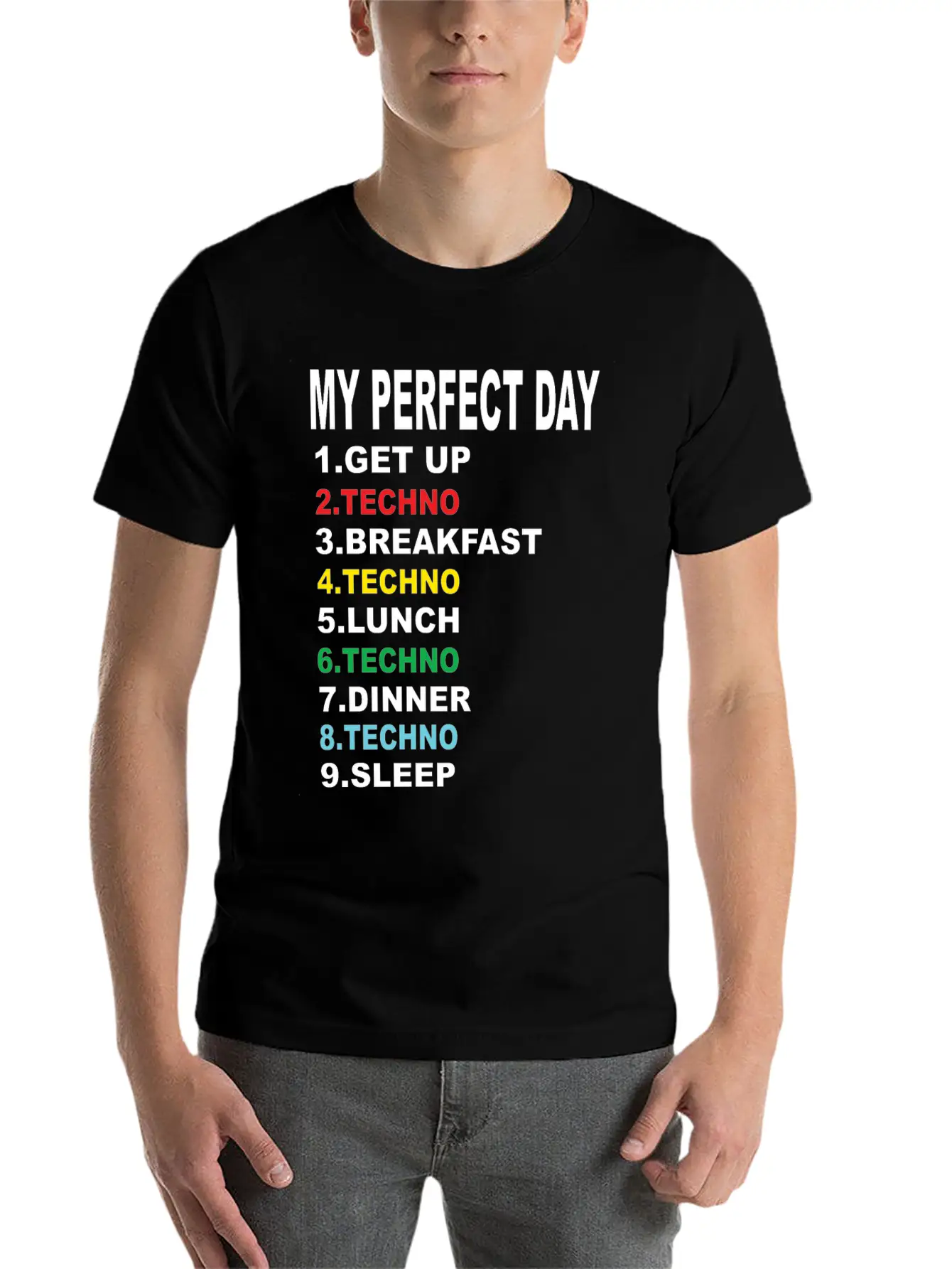 My Perfect Day Techno Essential Cotton Tee For Daily Outfits – Unisex Style