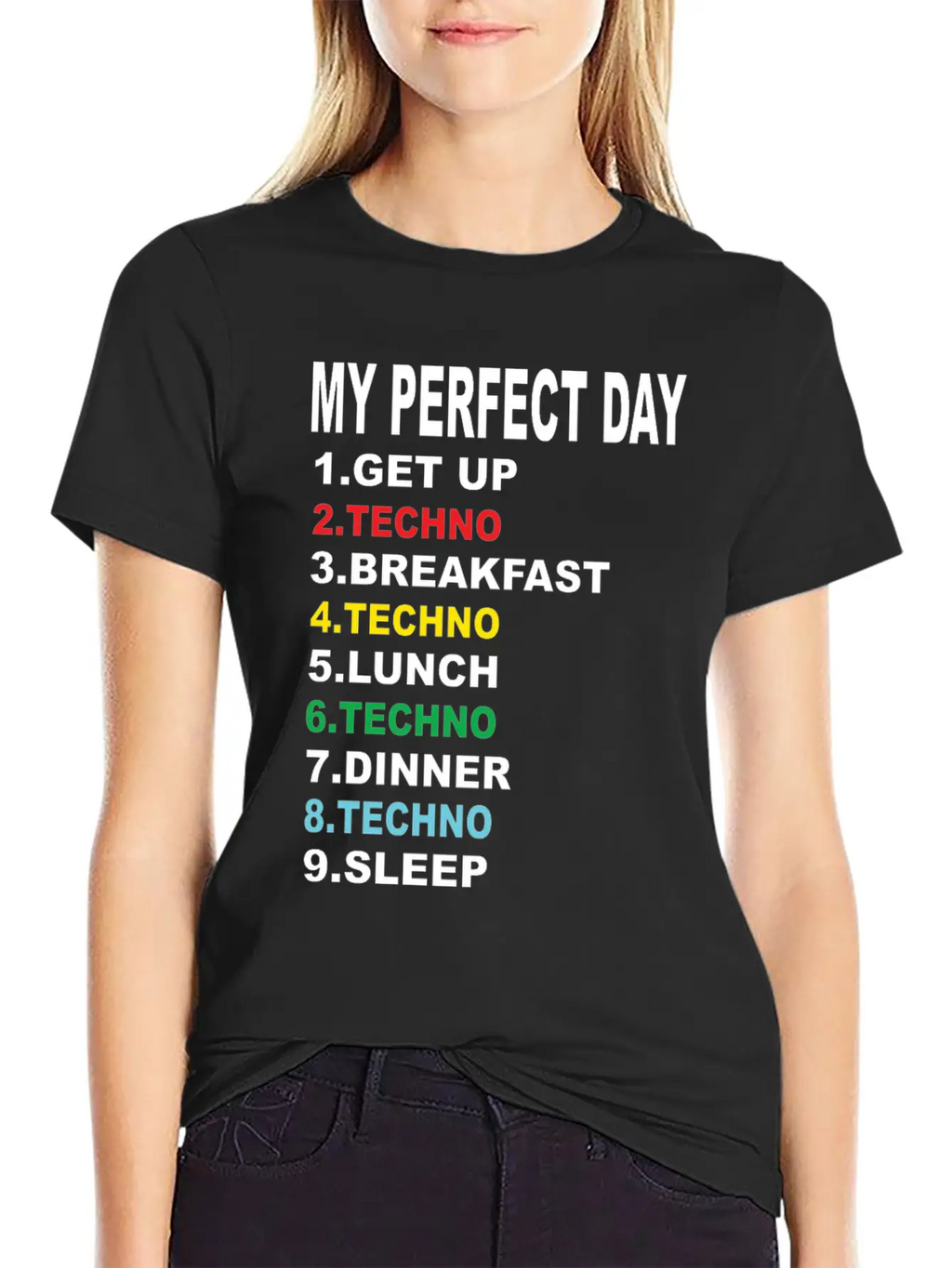 My Perfect Day Techno Essential Cotton Tee For Daily Outfits – Unisex Style
