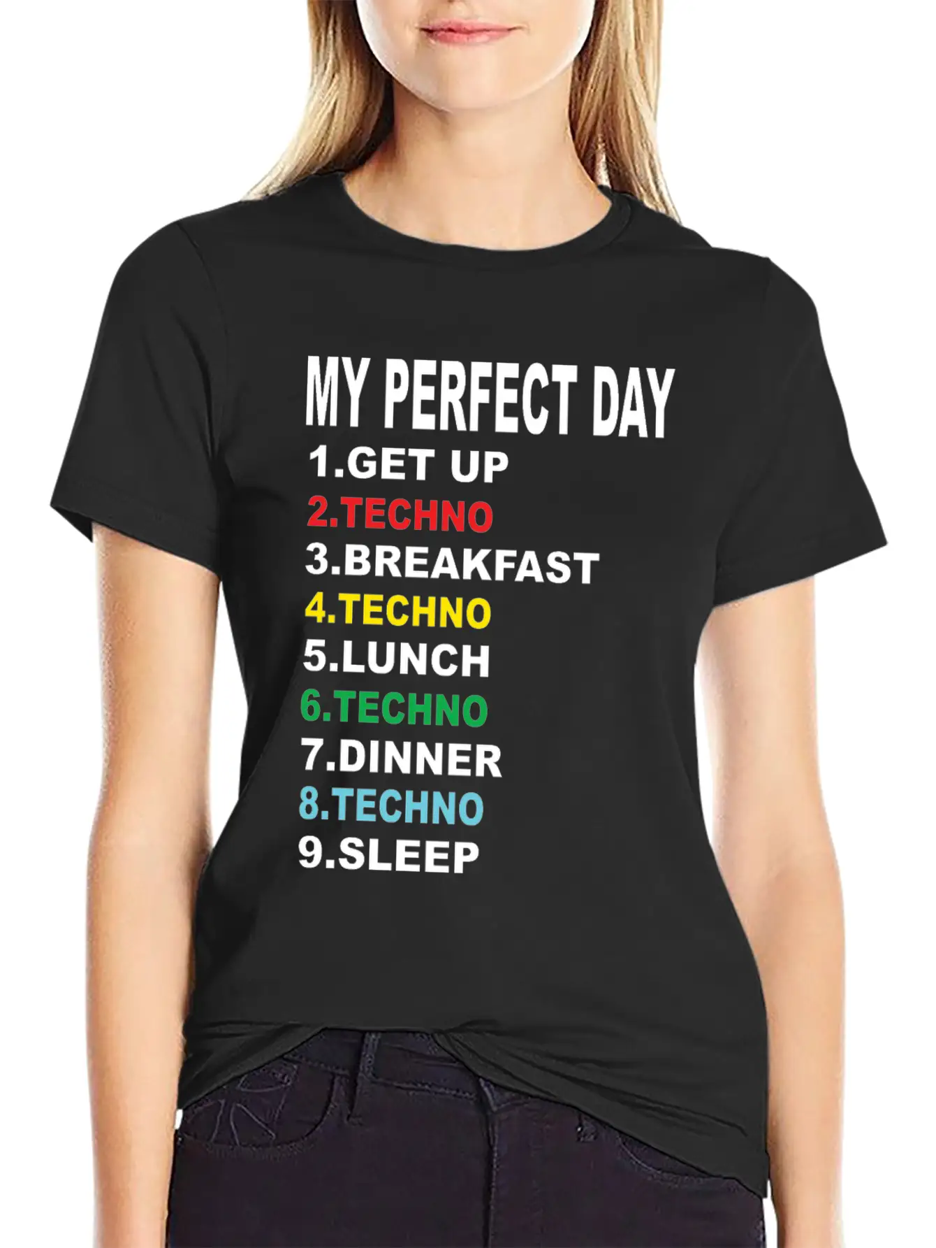 My Perfect Day Techno Essential Cotton Tee For Daily Outfits – Unisex Style