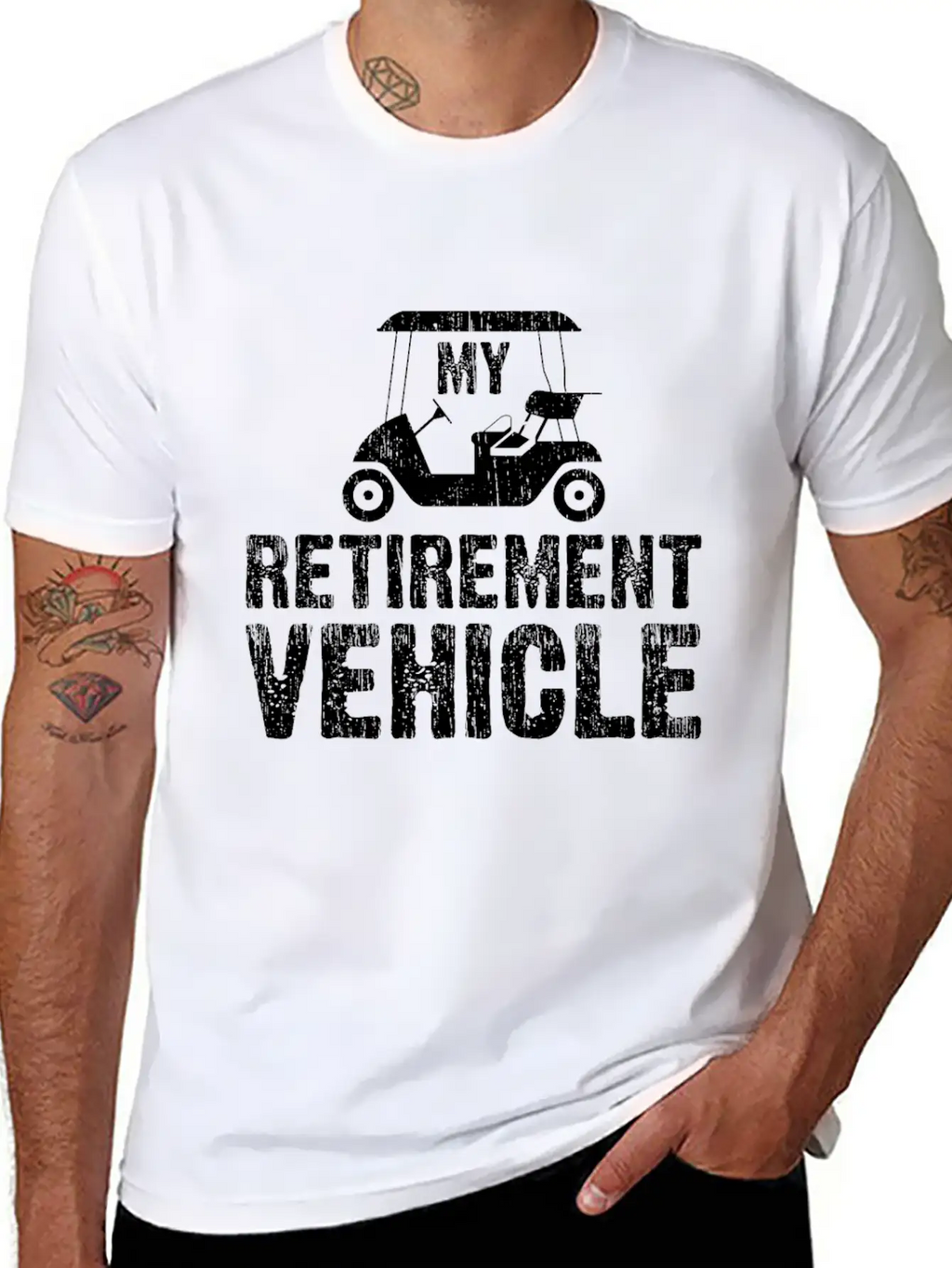 My Retirement Vehicle Golf Cart Golfer Father Gift Unisex Casual T-Shirt – Clean Design For Daily Comfort