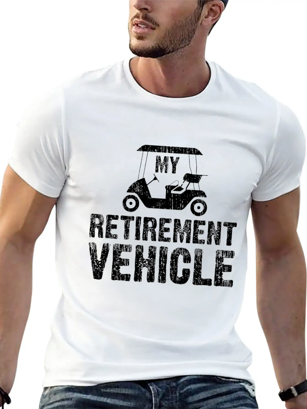 My Retirement Vehicle Golf Cart Golfer Father Gift Unisex Casual T-Shirt – Clean Design For Daily Comfort