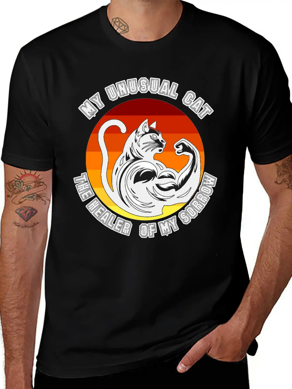 My Unusual Cat The Healer Of My Sorrow Classic Cotton Tee – Unisex Comfort For Any Season