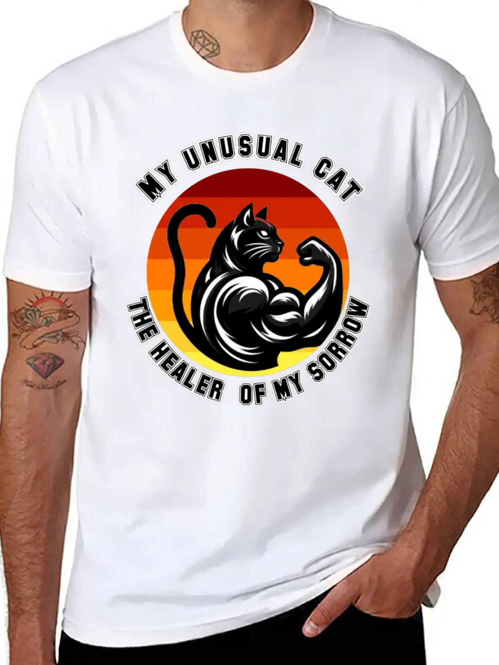 My Unusual Cat The Healer Of My Sorrow Classic Cotton Tee – Unisex Comfort For Any Season