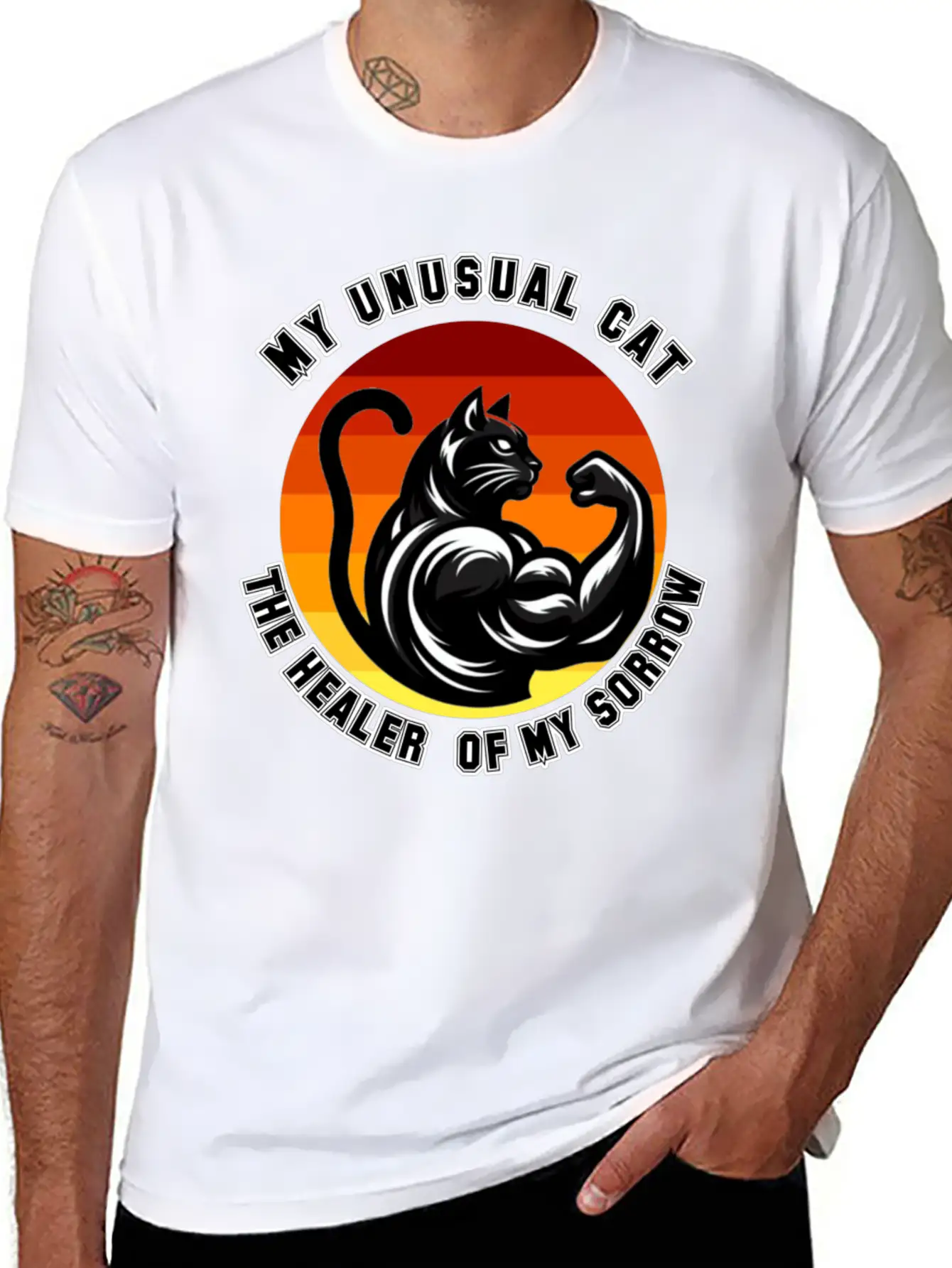 My Unusual Cat The Healer Of My Sorrow Classic Cotton Tee – Unisex Comfort For Any Season