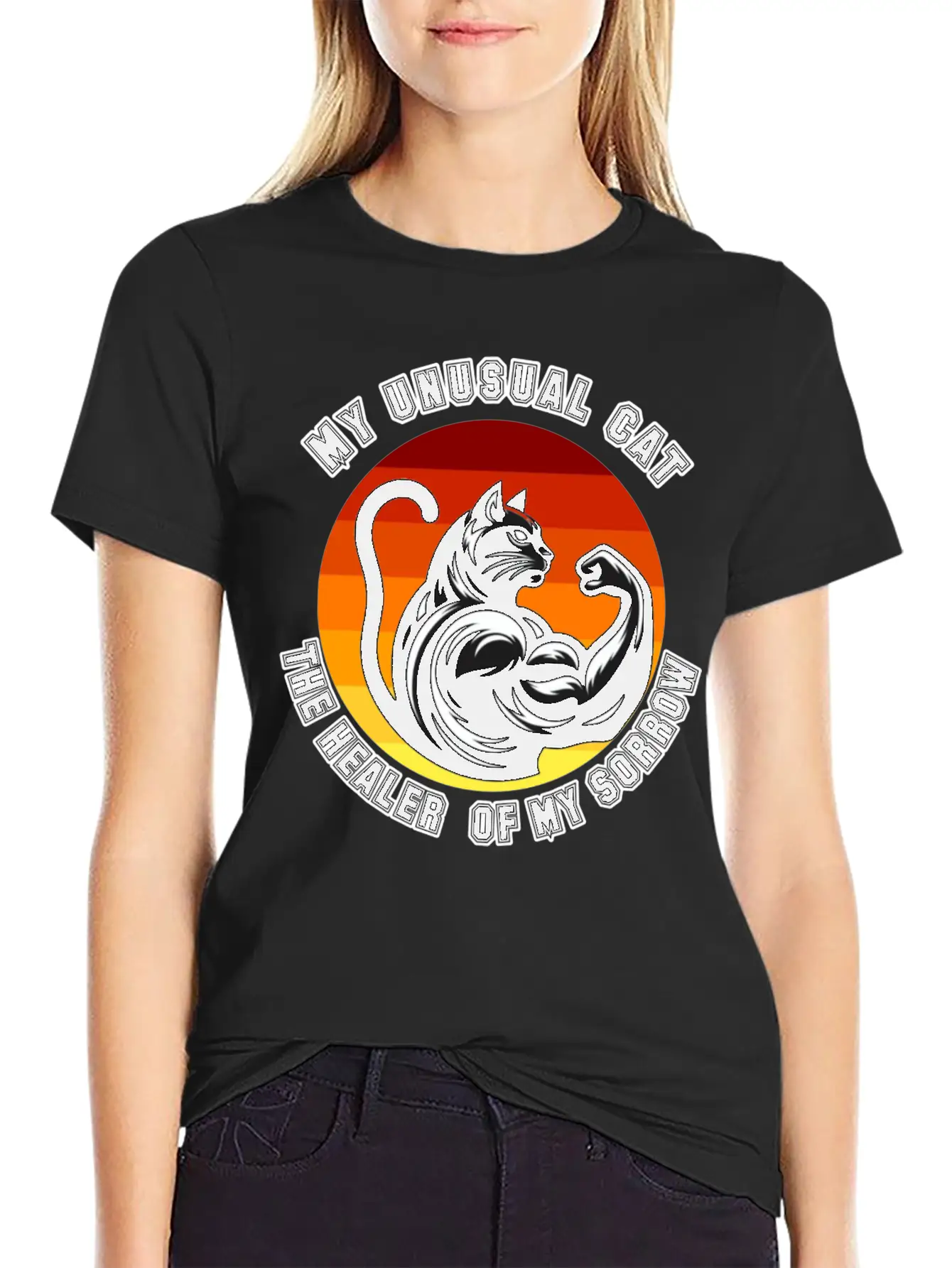 My Unusual Cat The Healer Of My Sorrow Classic Cotton Tee – Unisex Comfort For Any Season