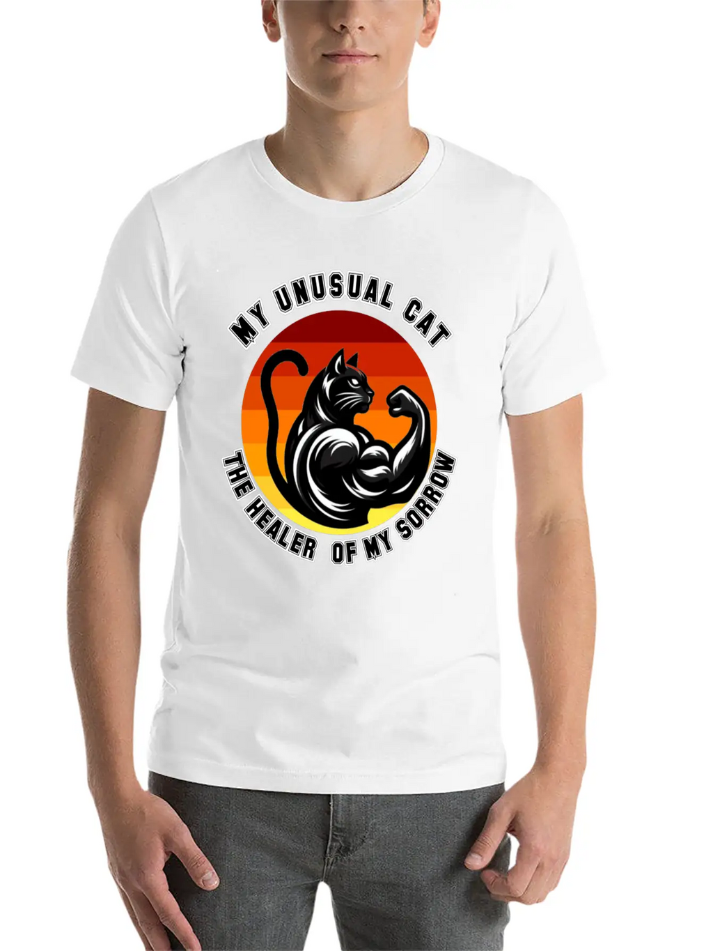 My Unusual Cat The Healer Of My Sorrow Classic Cotton Tee – Unisex Comfort For Any Season