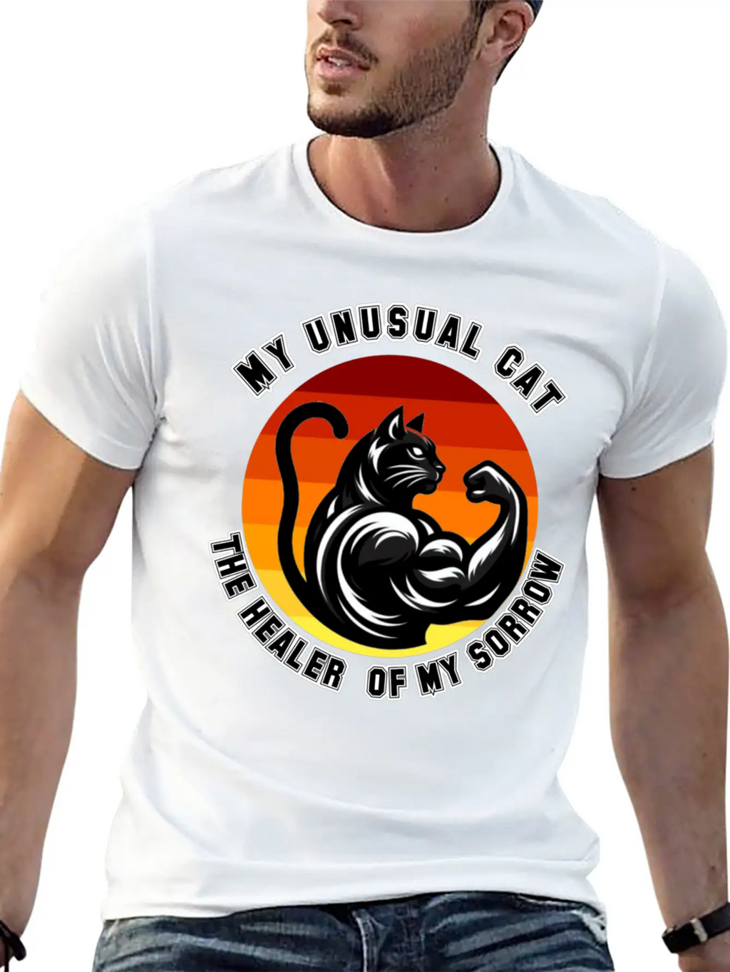 My Unusual Cat The Healer Of My Sorrow Classic Cotton Tee – Unisex Comfort For Any Season