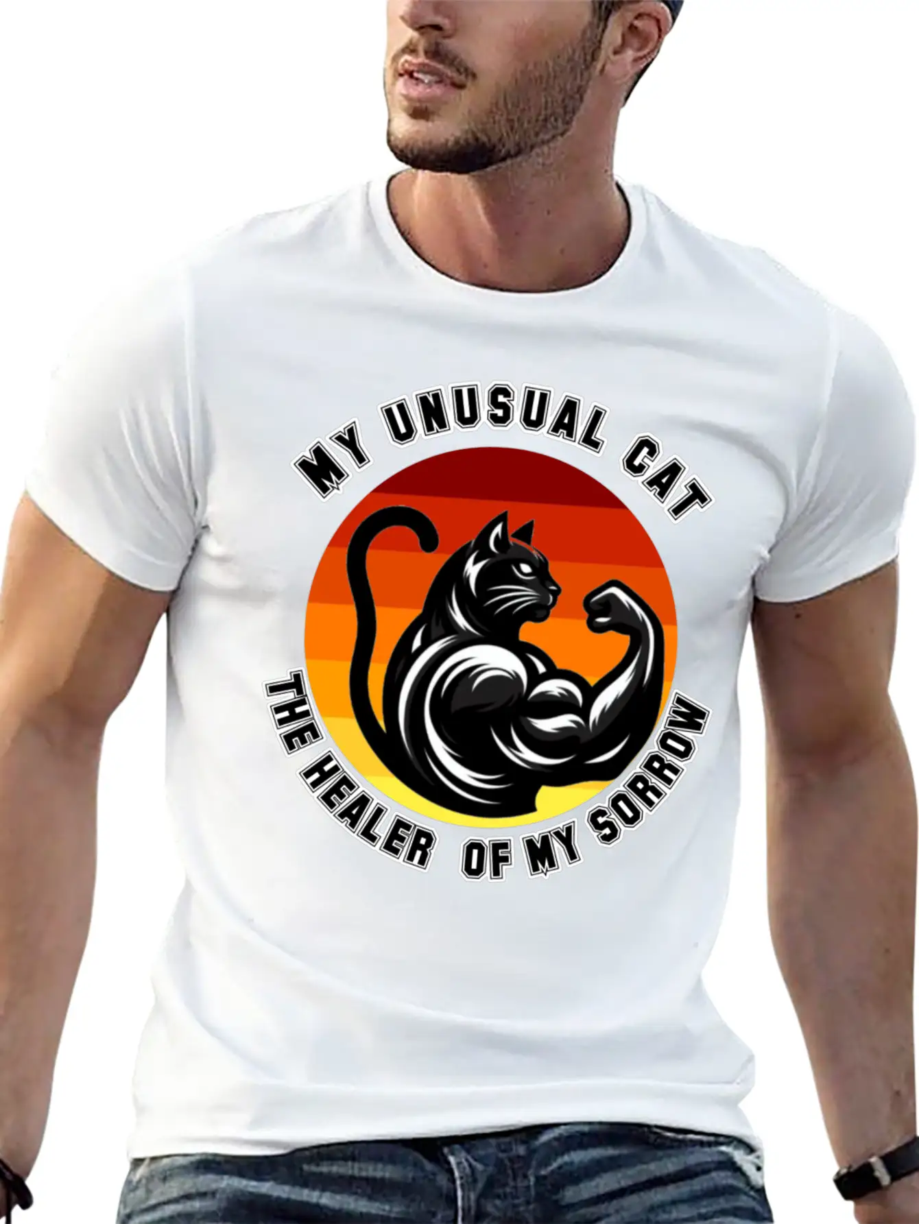My Unusual Cat The Healer Of My Sorrow Classic Cotton Tee – Unisex Comfort For Any Season