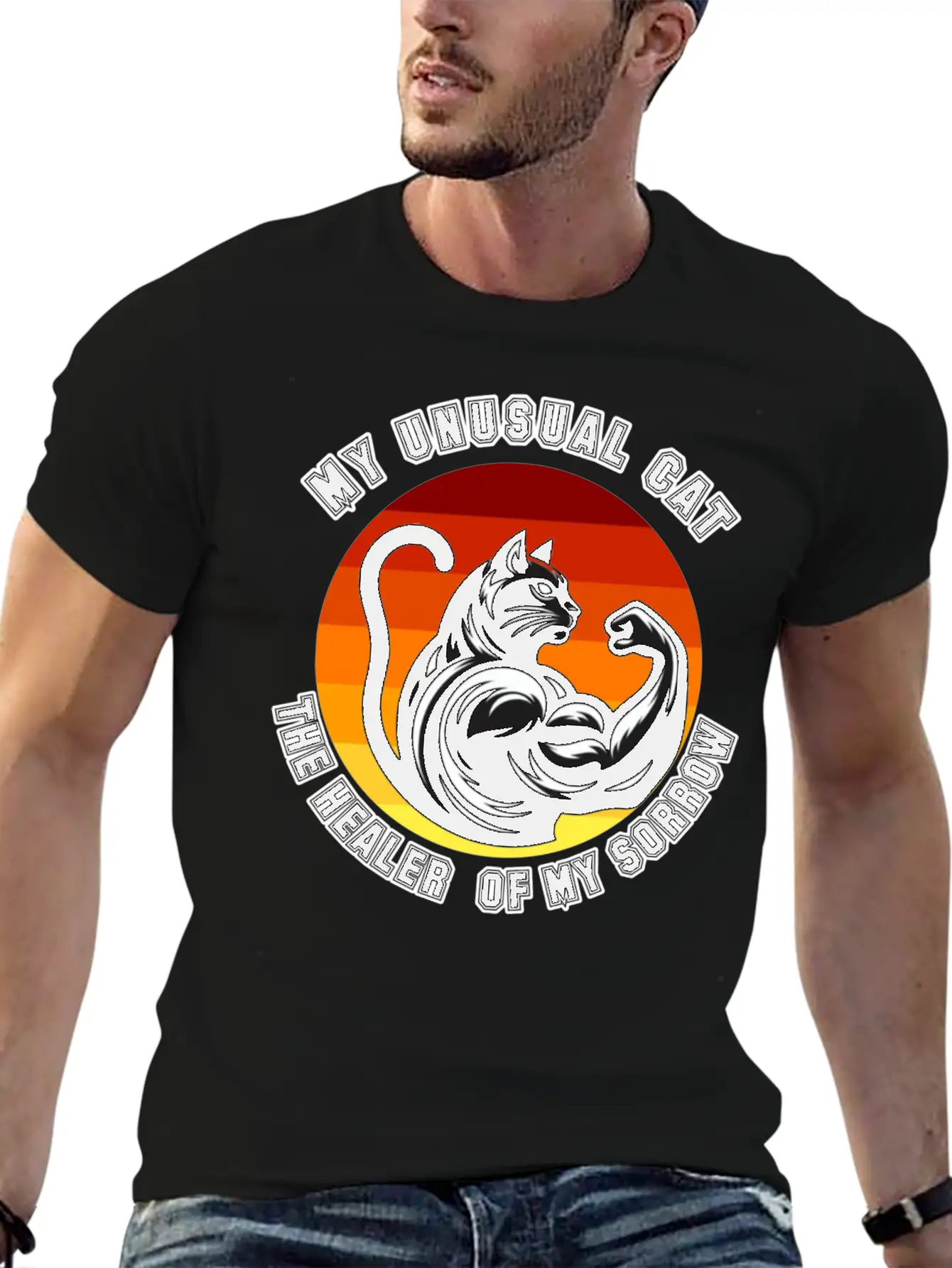 My Unusual Cat The Healer Of My Sorrow Classic Cotton Tee – Unisex Comfort For Any Season