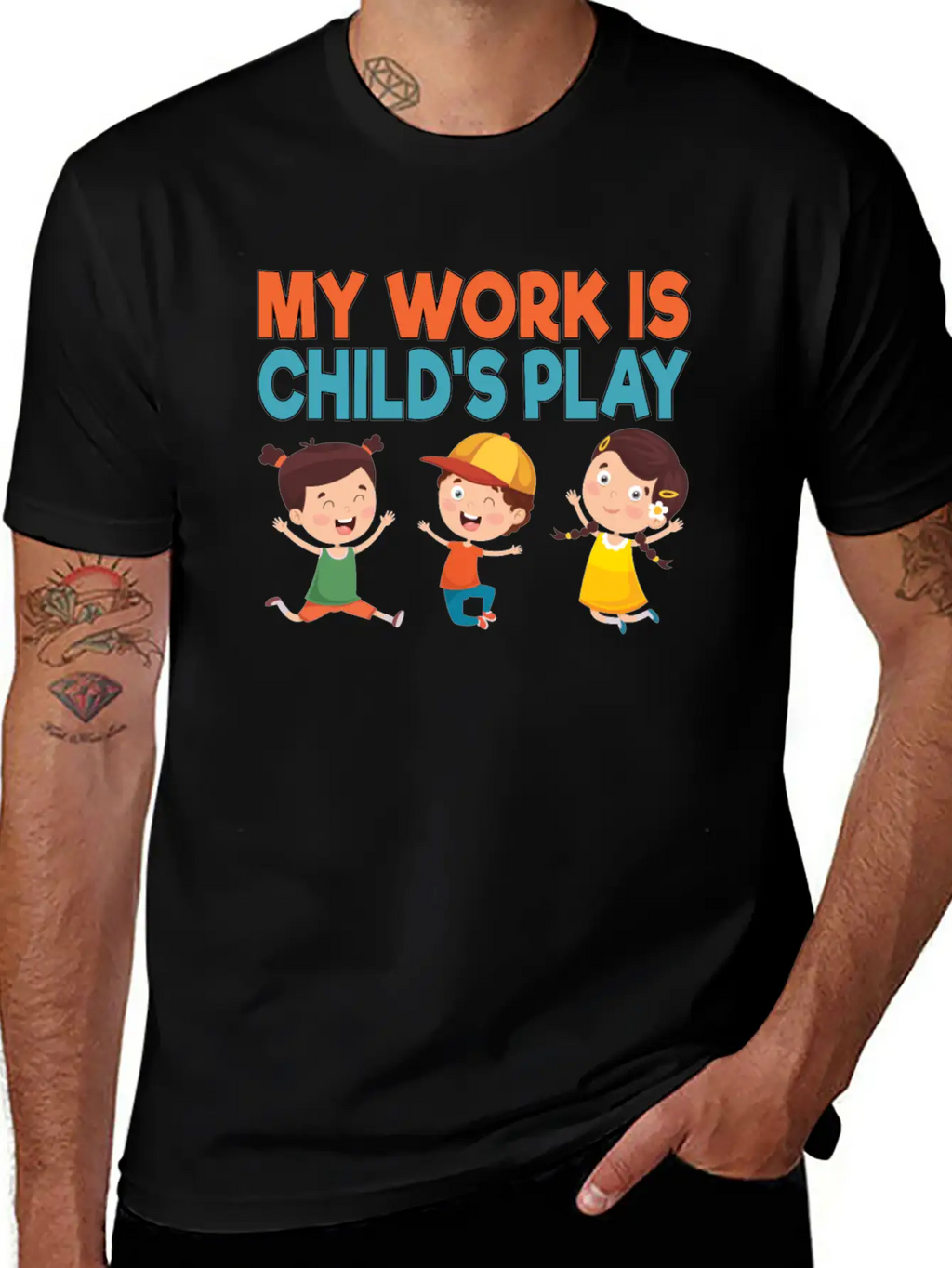 My Work Is Child's Play School Counselor School Stylish Everyday T-Shirt – Unisex Basic Cotton Tee