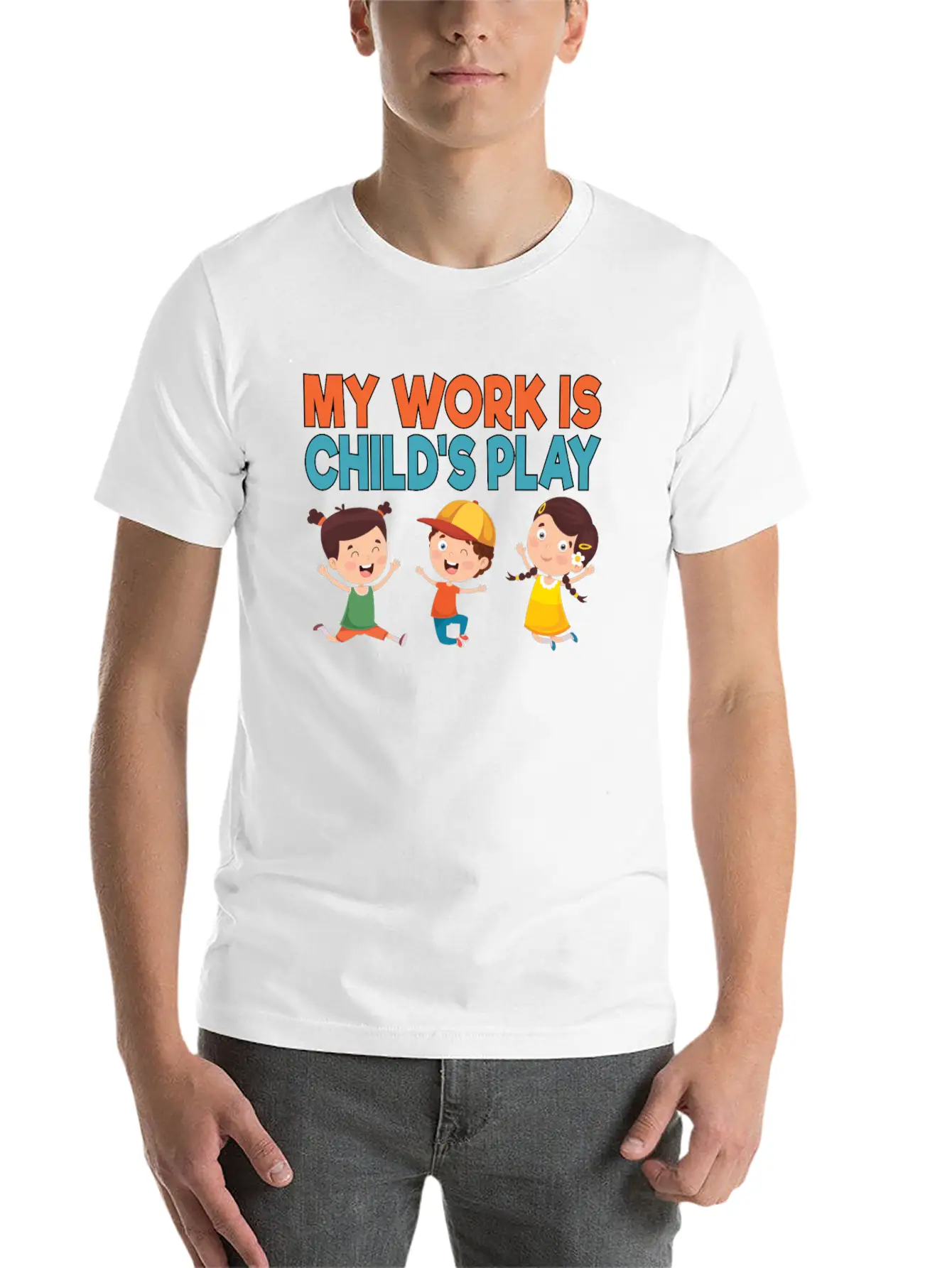 My Work Is Child's Play School Counselor School Stylish Everyday T-Shirt – Unisex Basic Cotton Tee
