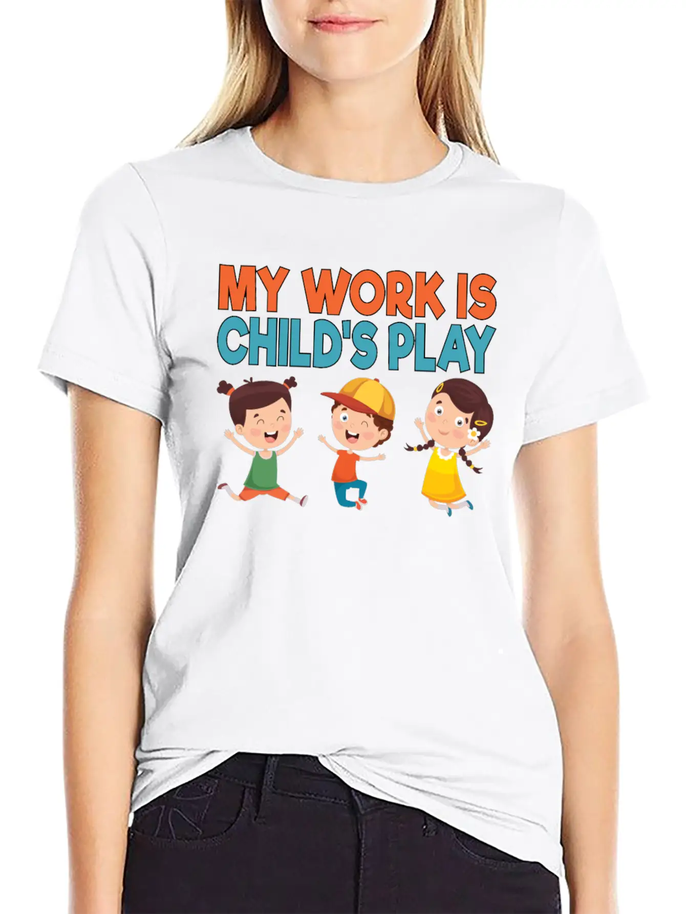 My Work Is Child's Play School Counselor School Stylish Everyday T-Shirt – Unisex Basic Cotton Tee