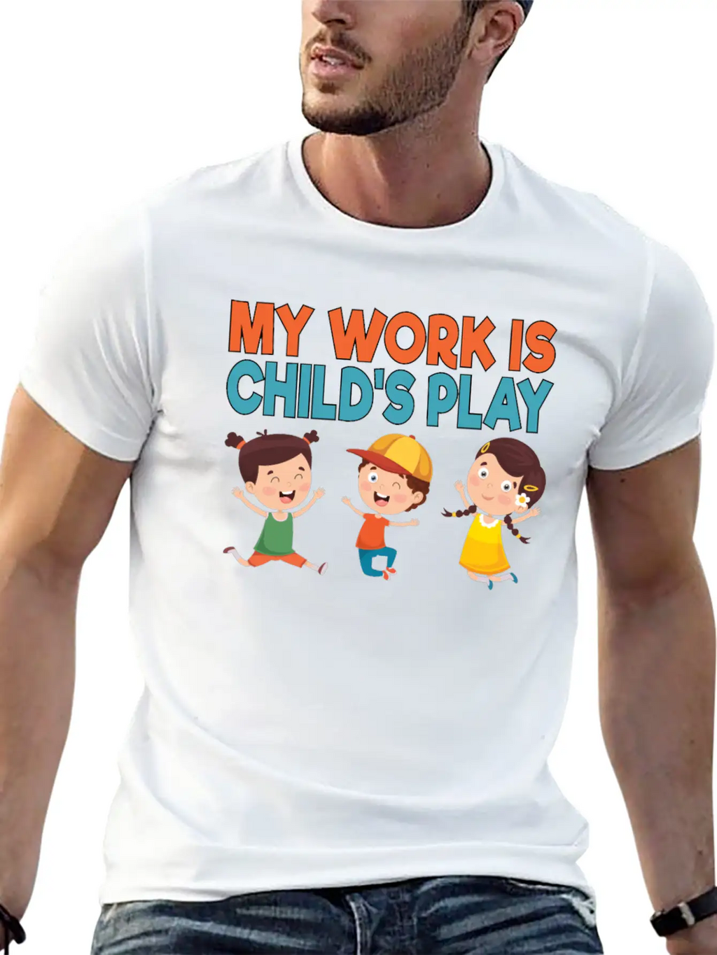 My Work Is Child's Play School Counselor School Stylish Everyday T-Shirt – Unisex Basic Cotton Tee