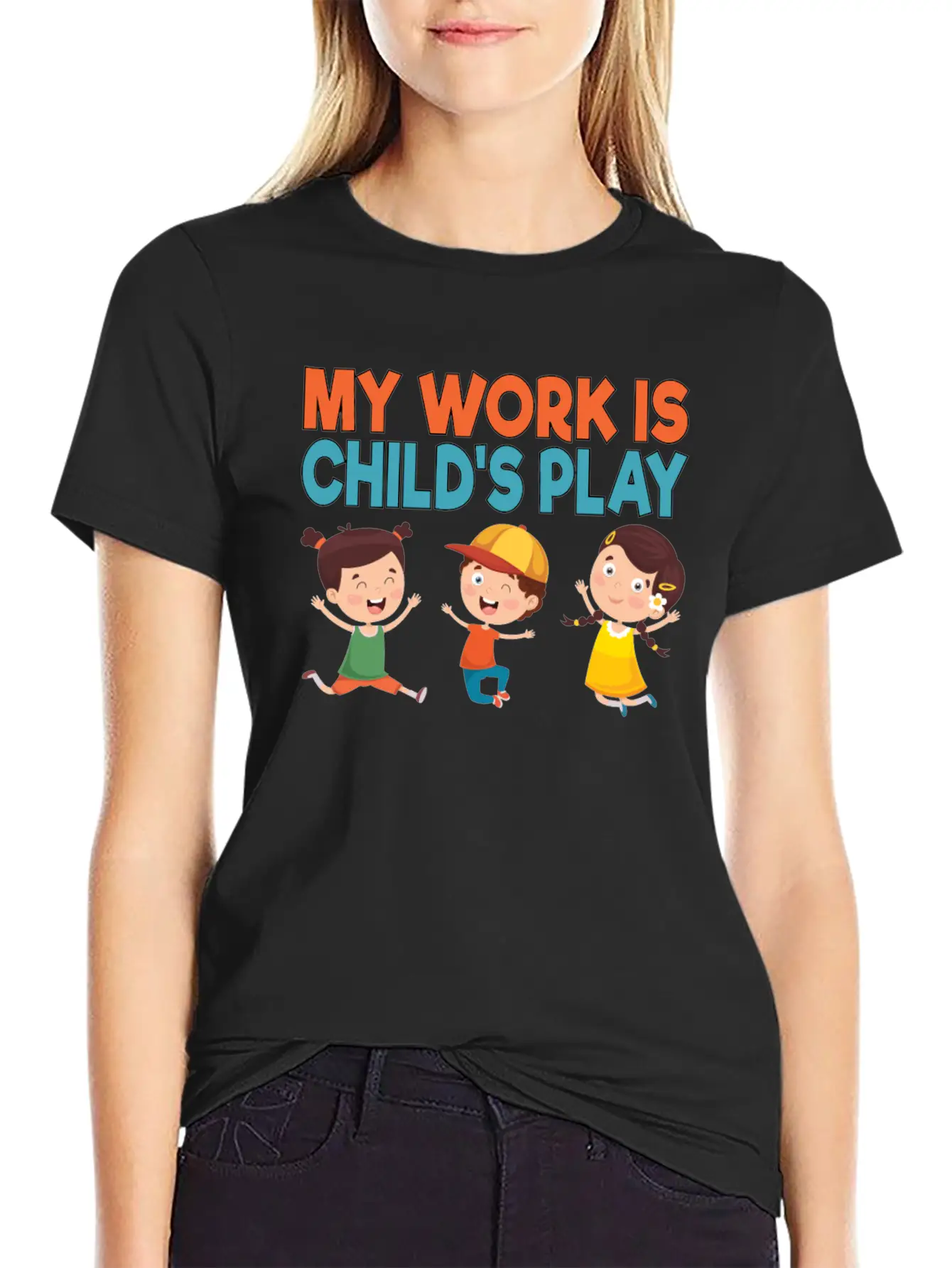 My Work Is Child's Play School Counselor School Stylish Everyday T-Shirt – Unisex Basic Cotton Tee