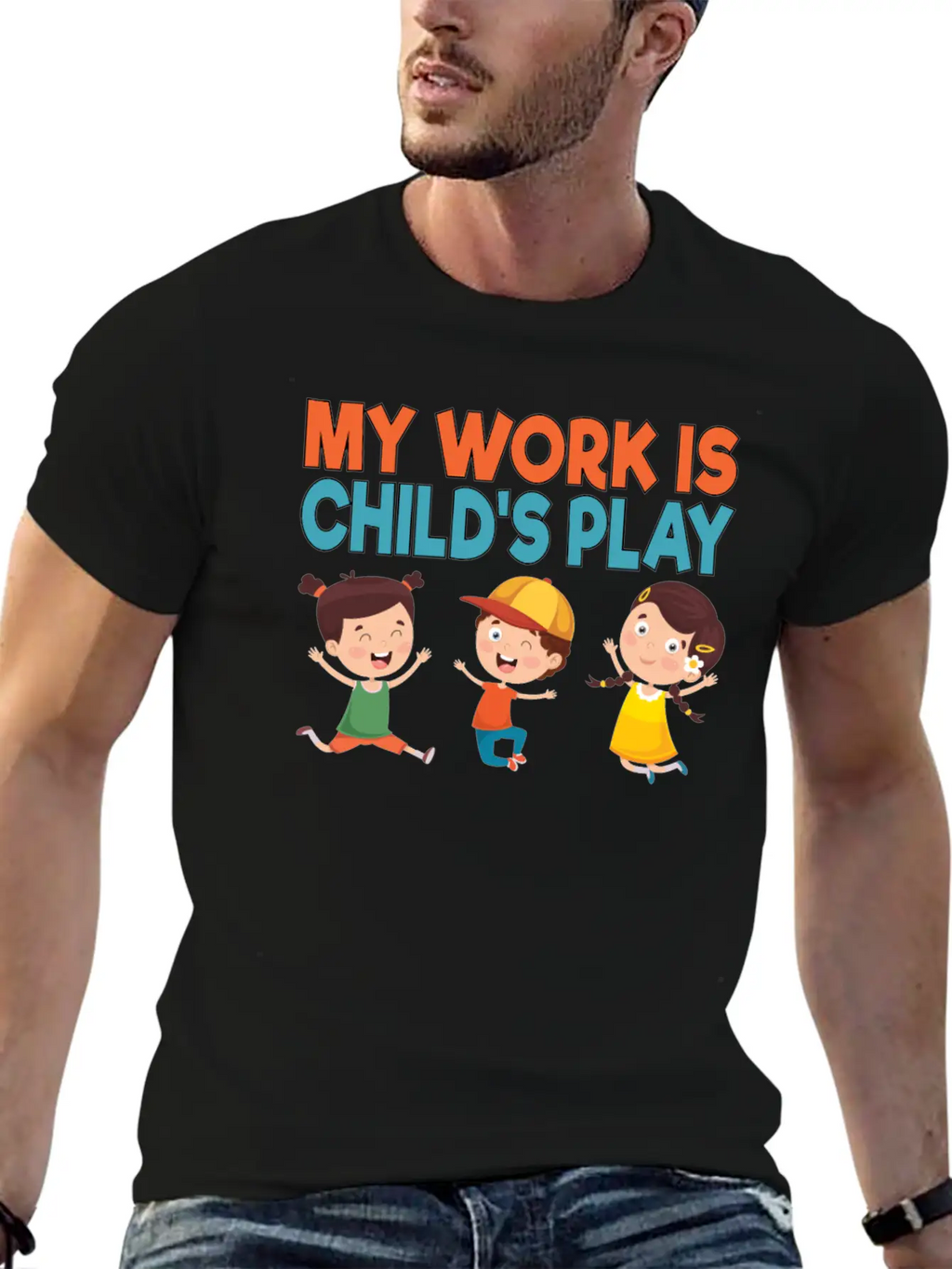 My Work Is Child's Play School Counselor School Stylish Everyday T-Shirt – Unisex Basic Cotton Tee