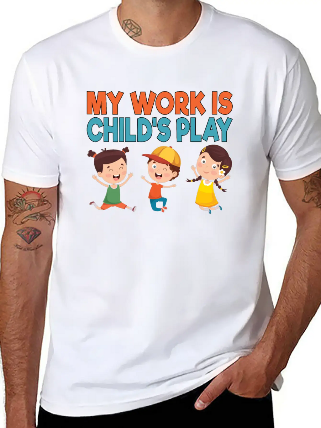 My Work Is Child's Play School Counselor School Stylish Everyday T-Shirt – Unisex Basic Cotton Tee