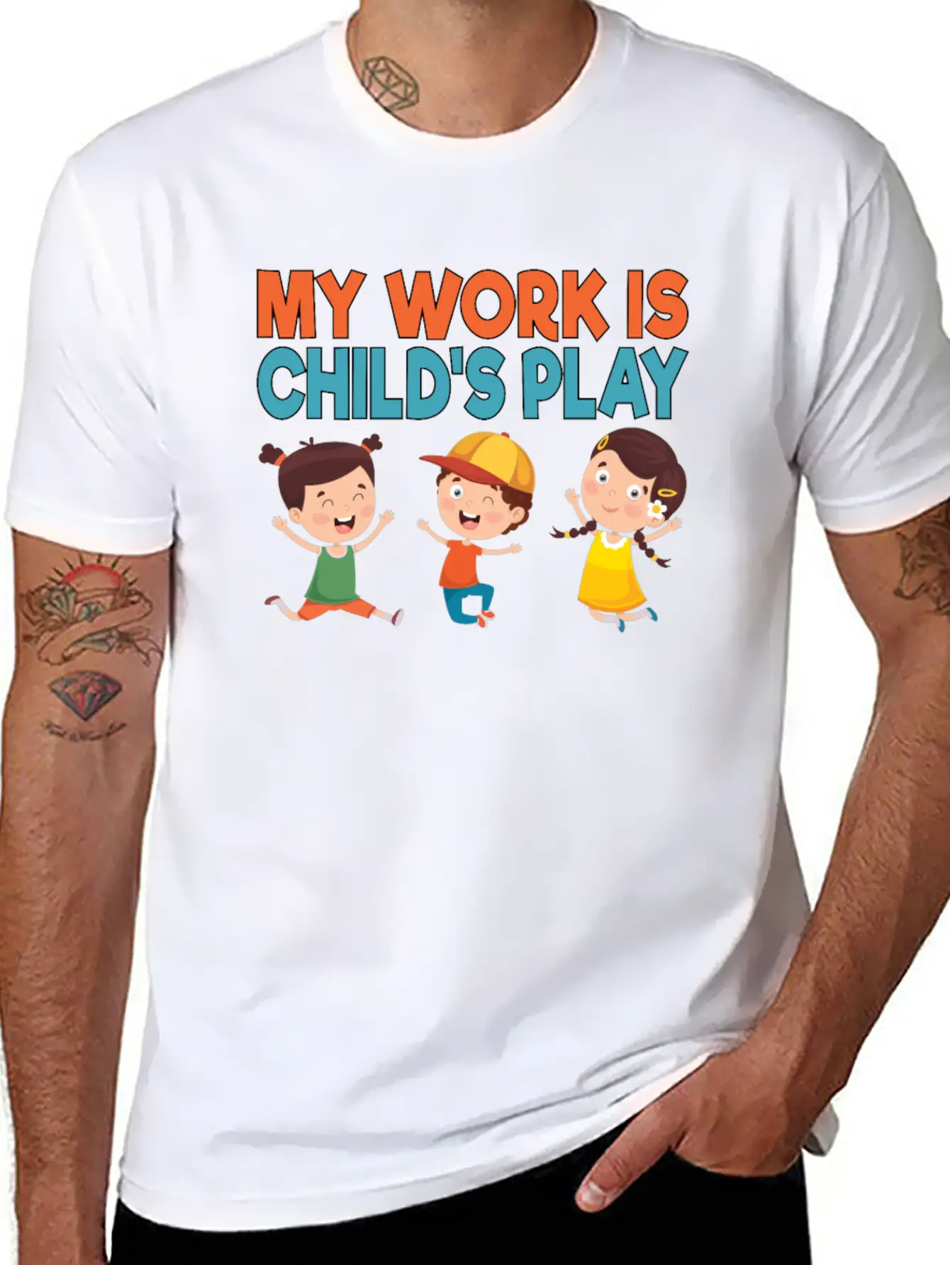 My Work Is Child's Play School Counselor School Stylish Everyday T-Shirt – Unisex Basic Cotton Tee