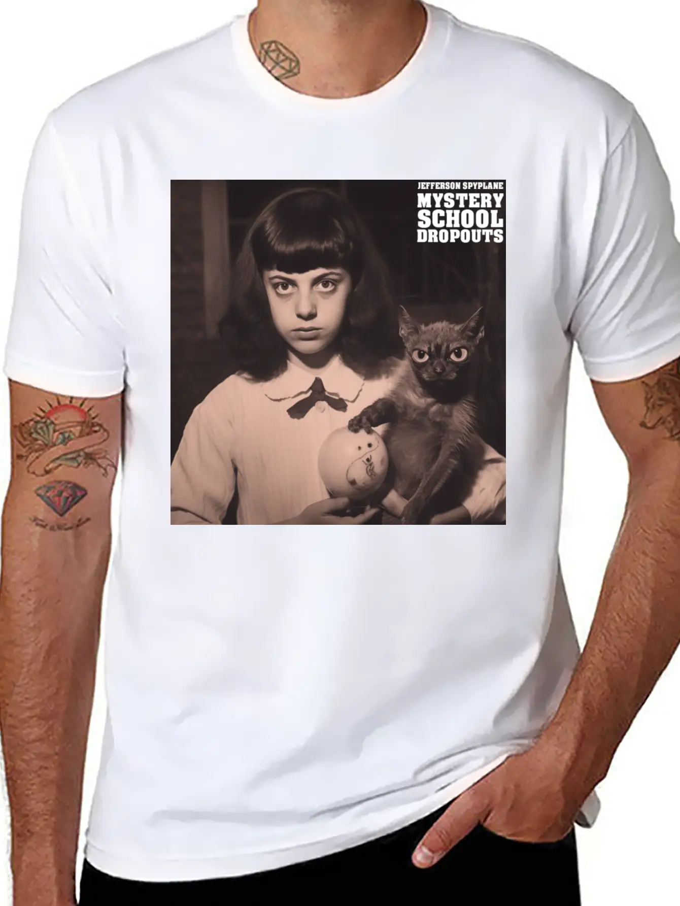 MYSTERY SCHOOL DROPOUTS - Sticker Breathable Soft Cotton T-Shirt – Timeless Casual Look