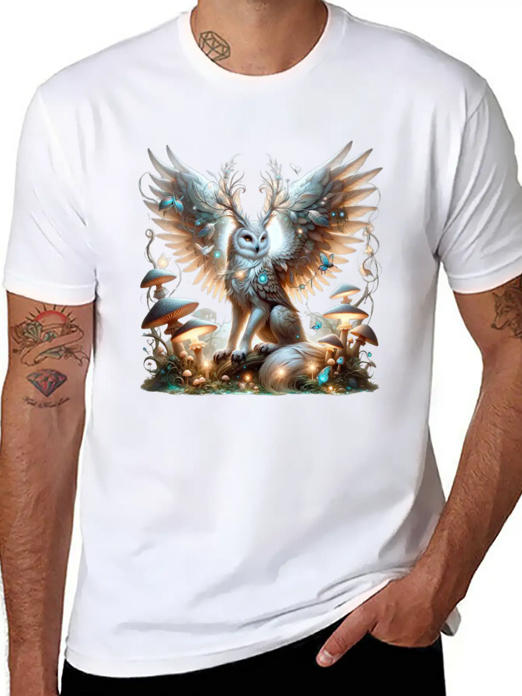 Mystic Owl Of The Enchanted Forest Classic Cotton Tee – Unisex Comfort For Any Season