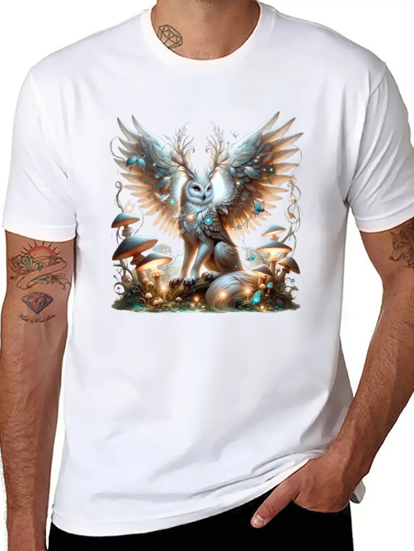 Mystic Owl Of The Enchanted Forest Classic Cotton Tee – Unisex Comfort For Any Season