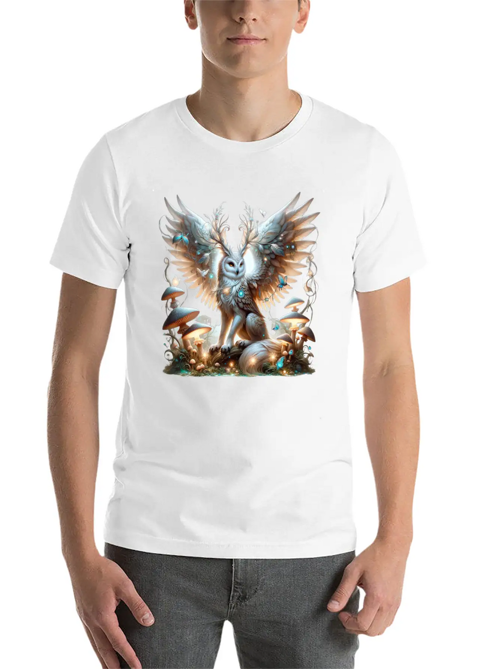 Mystic Owl Of The Enchanted Forest Classic Cotton Tee – Unisex Comfort For Any Season