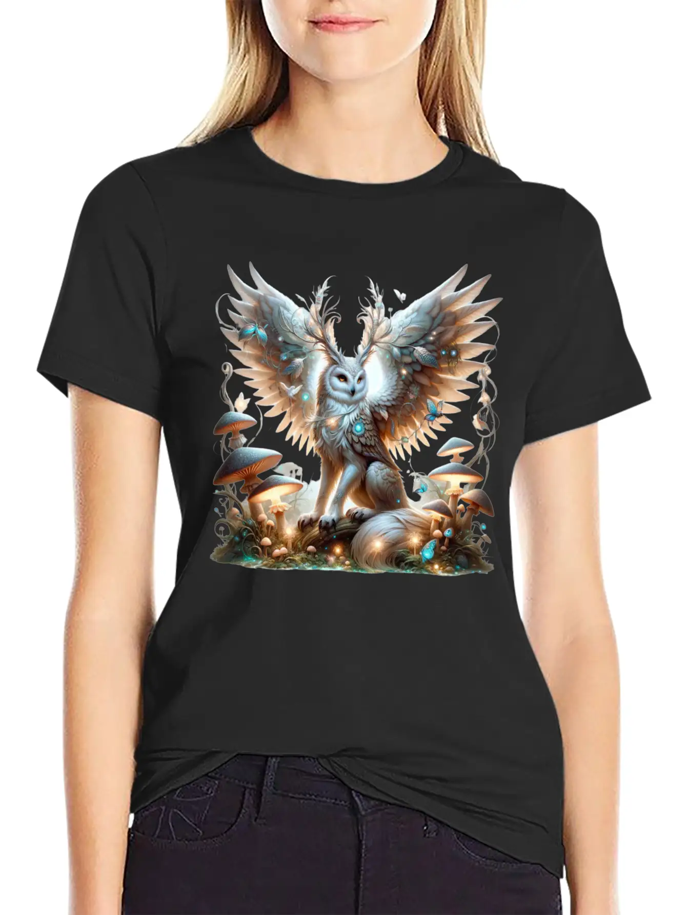 Mystic Owl Of The Enchanted Forest Classic Cotton Tee – Unisex Comfort For Any Season