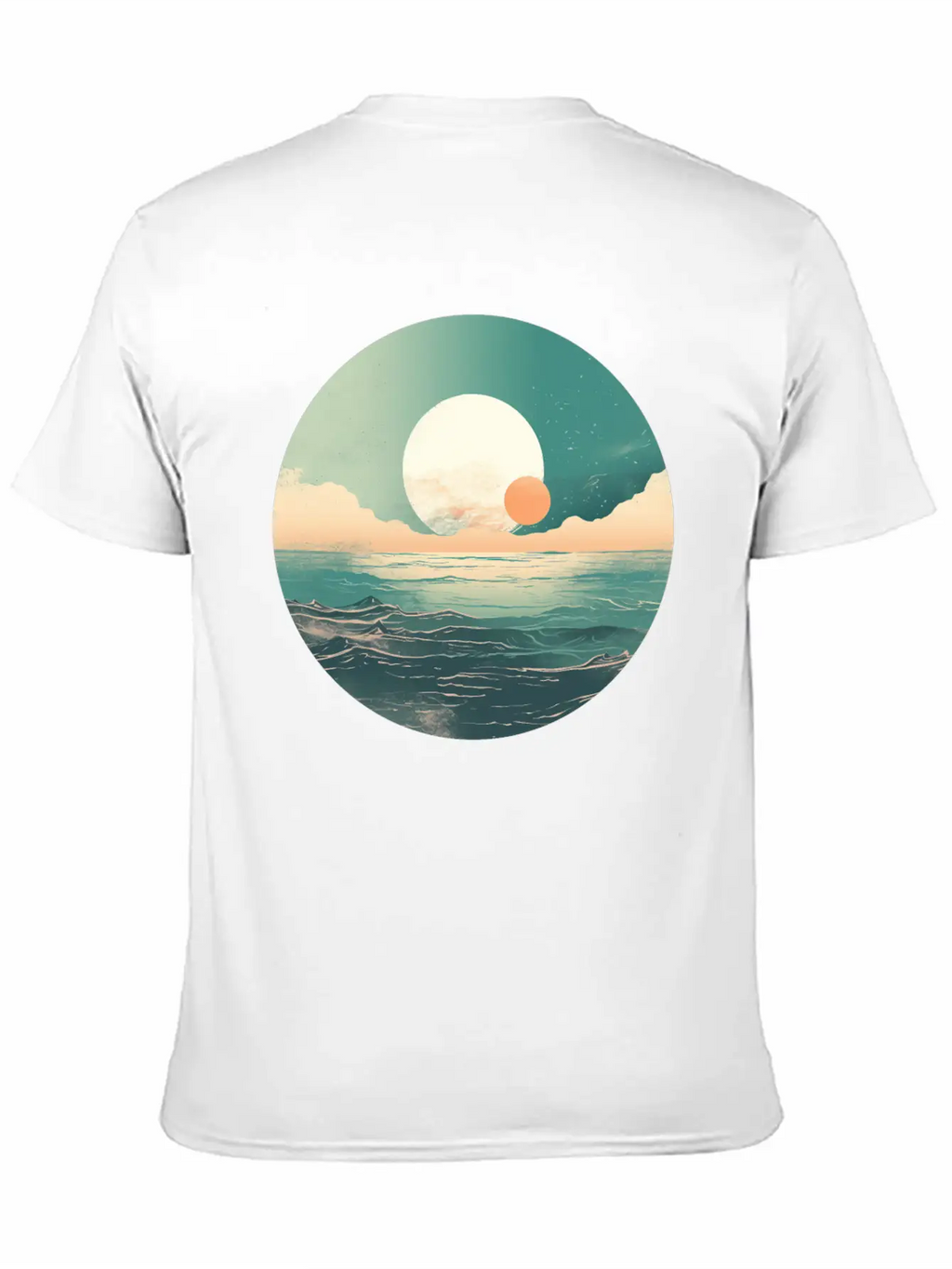 Mystical Deep See Moon Tides And Clouds Basic Graphic T-Shirt – Daily Comfort In Soft Cotton