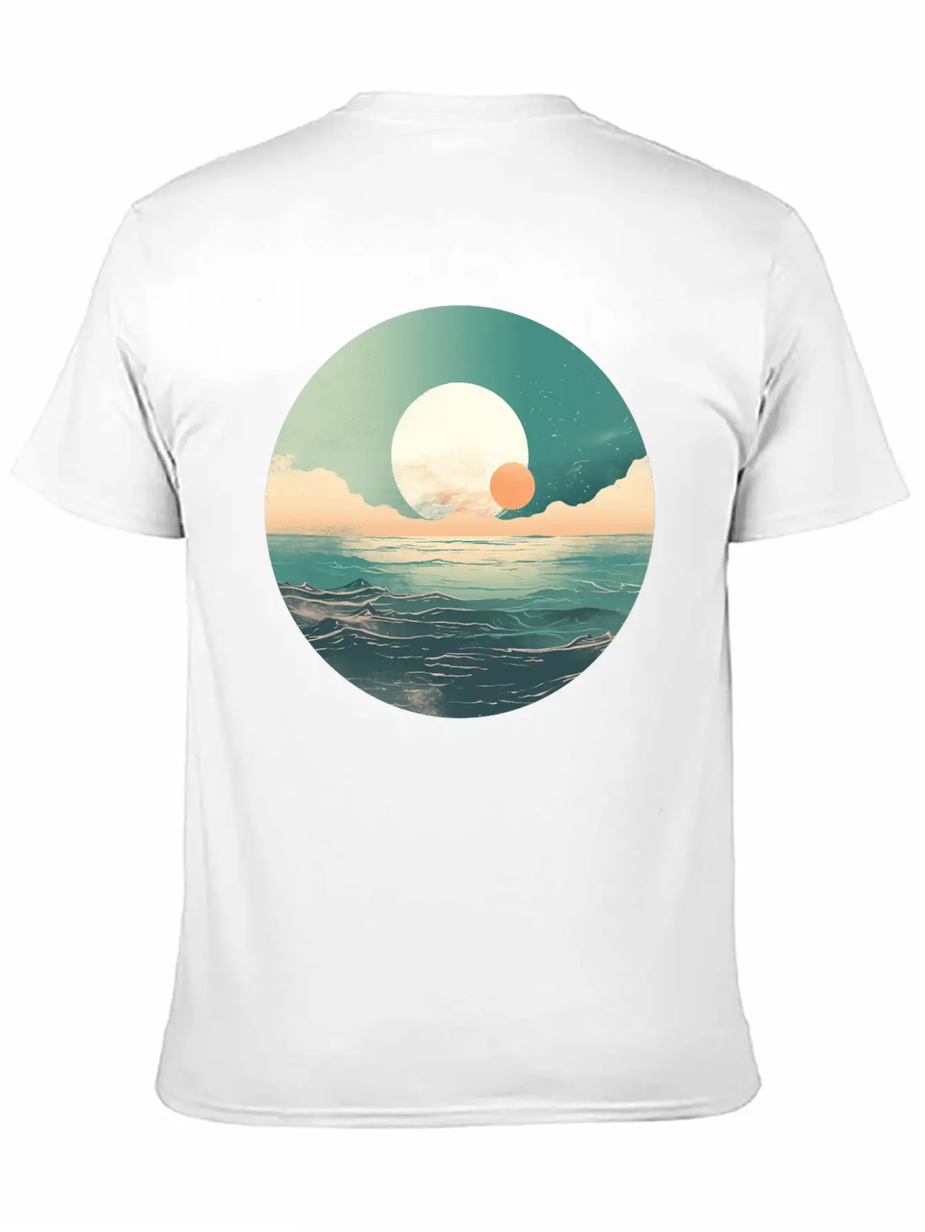 Mystical Deep See Moon Tides And Clouds Basic Graphic T-Shirt – Daily Comfort In Soft Cotton