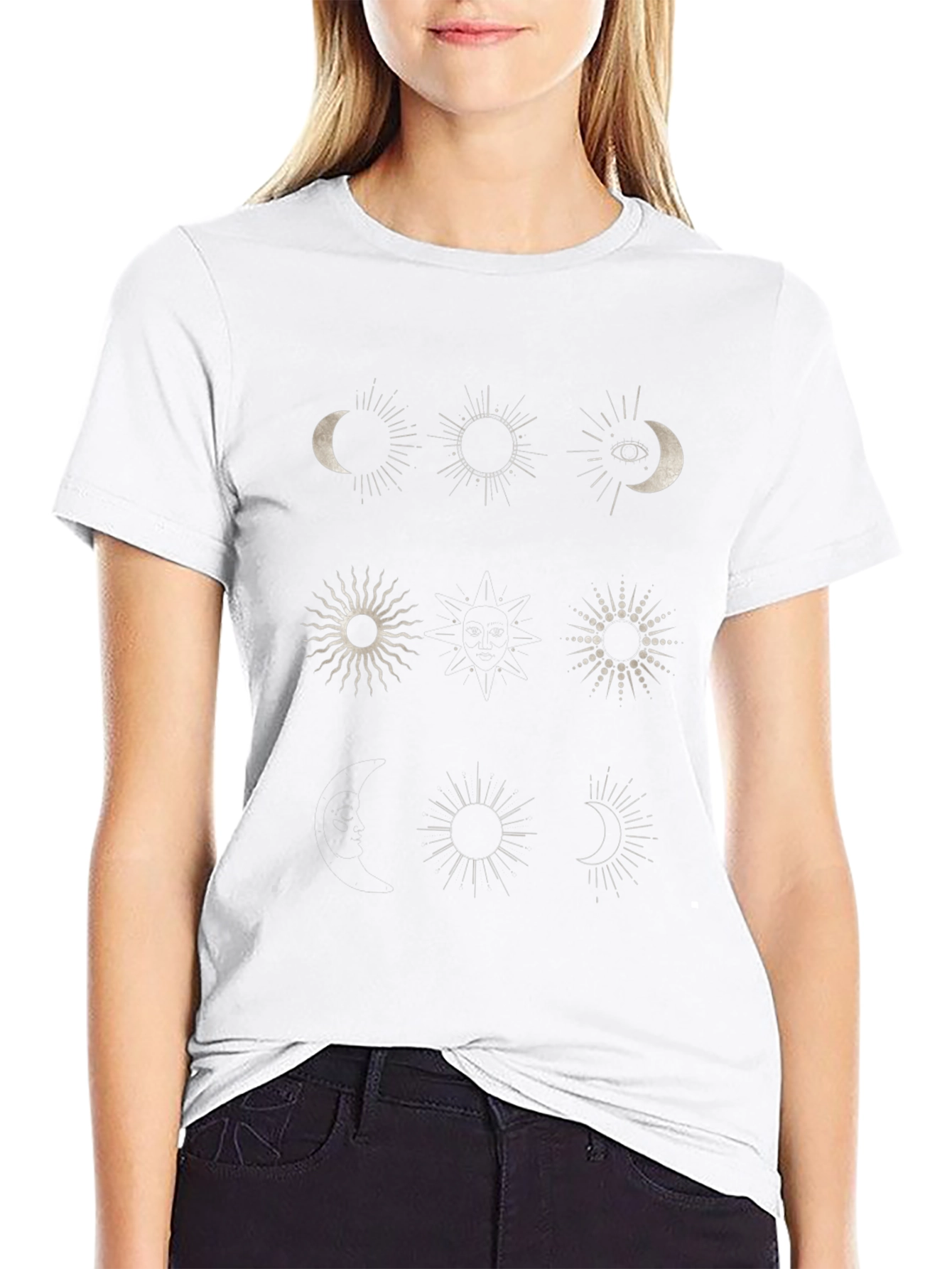 Celestial Sun & Moon Graphic T-Shirt