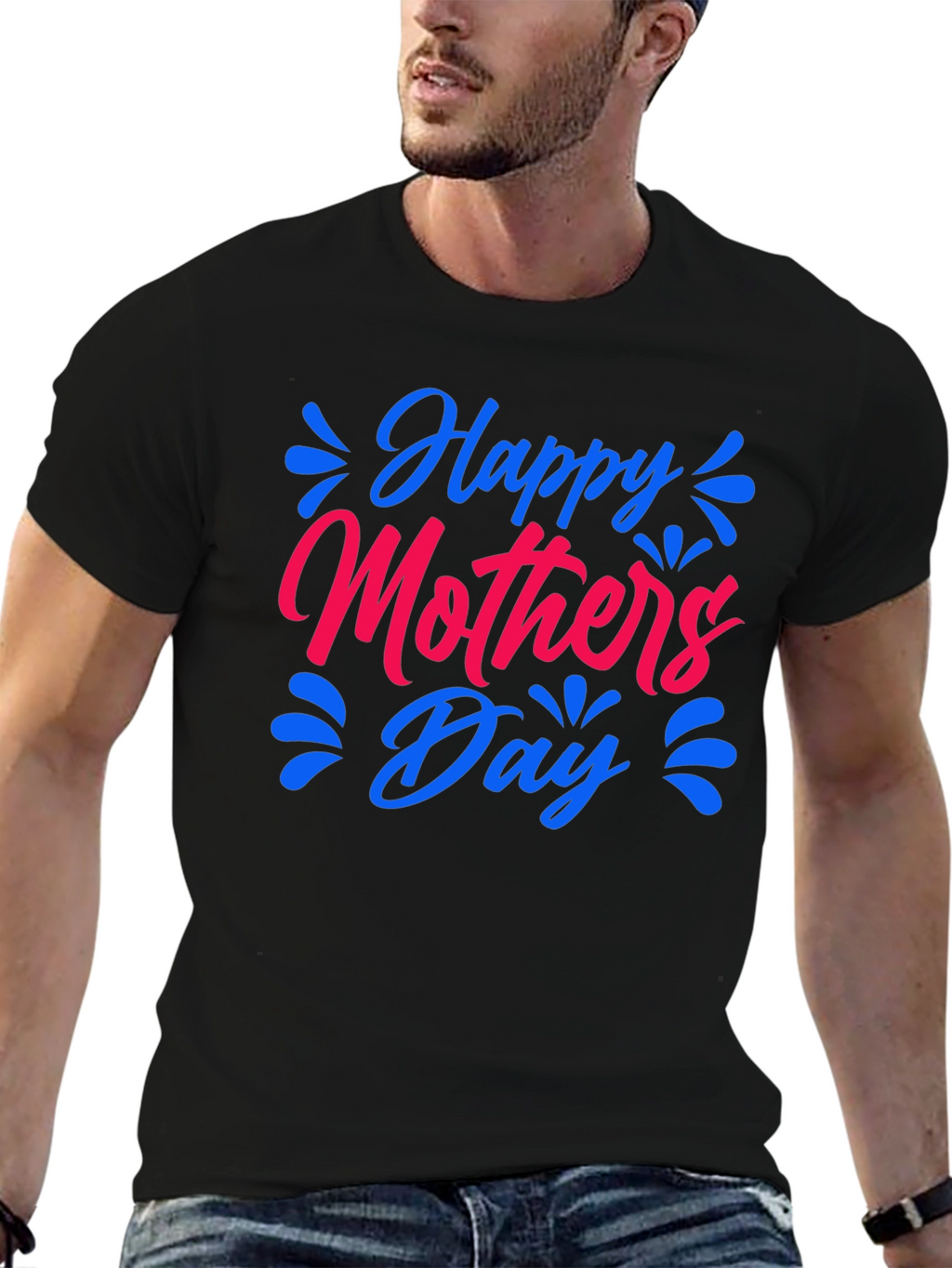 Happy Mothers Day Black T-Shirt