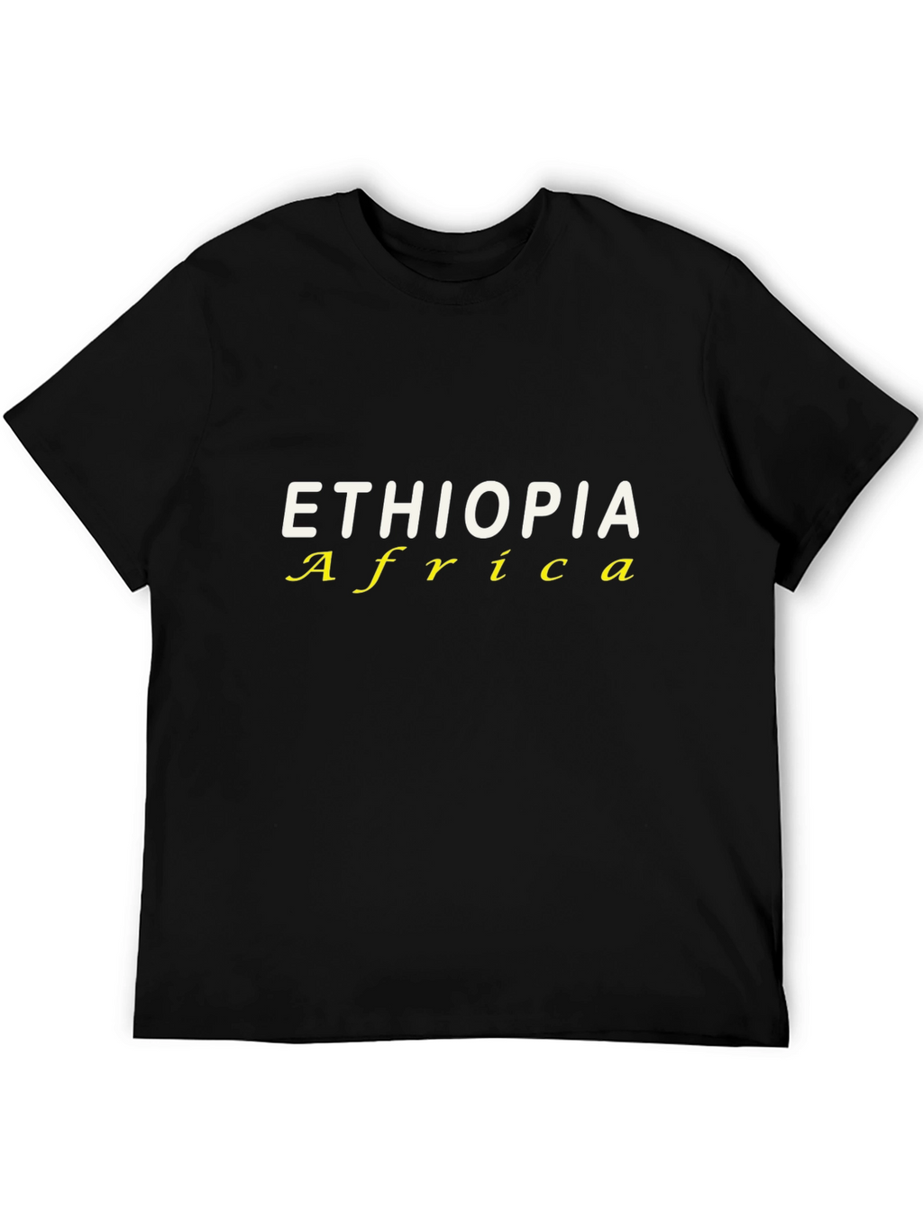 Ethiopia Africa T-Shirt - Black Cotton Blend