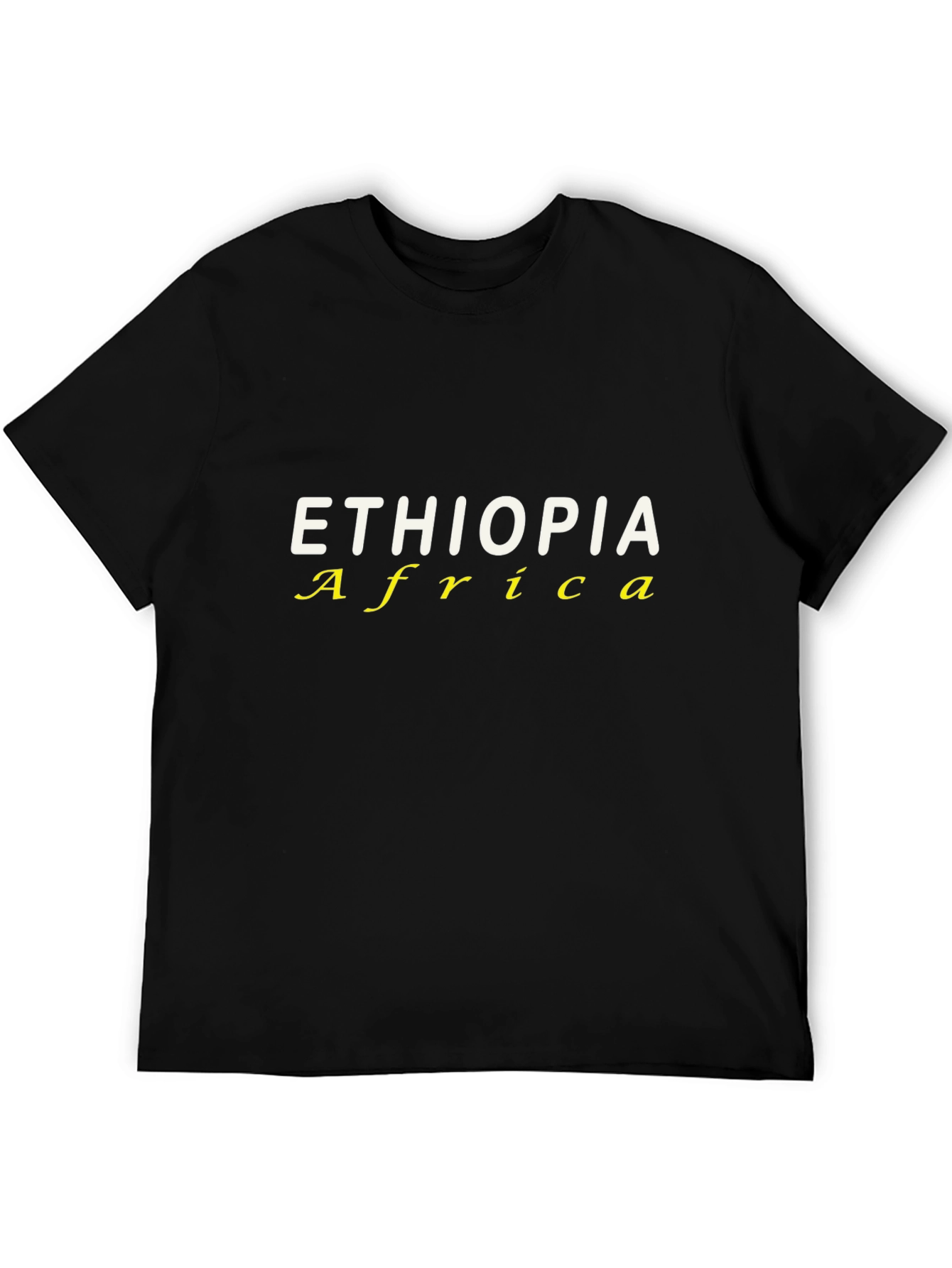 Ethiopia Africa T-Shirt - Black Cotton Blend
