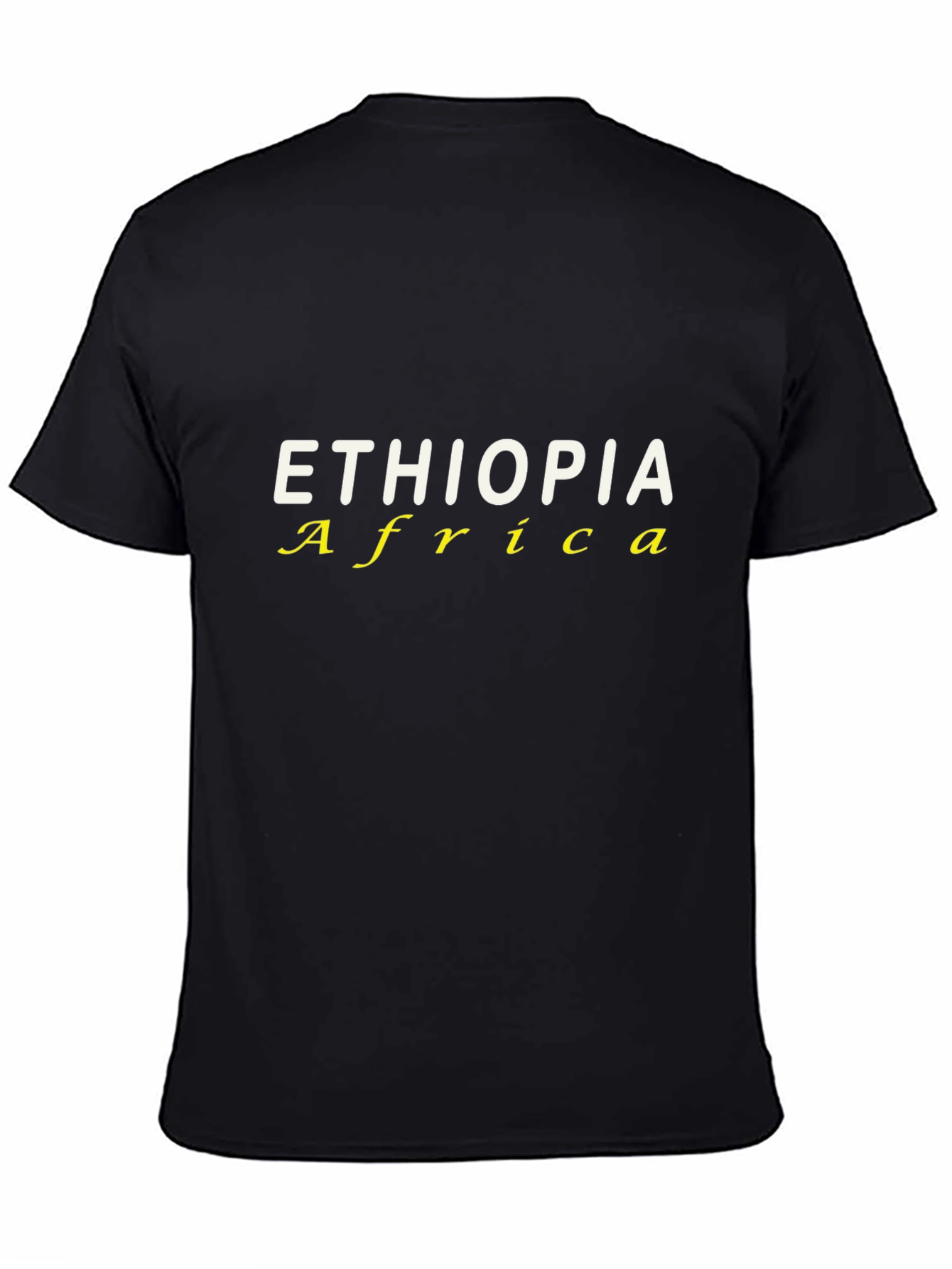Ethiopia Africa T-Shirt - Black Cotton Blend