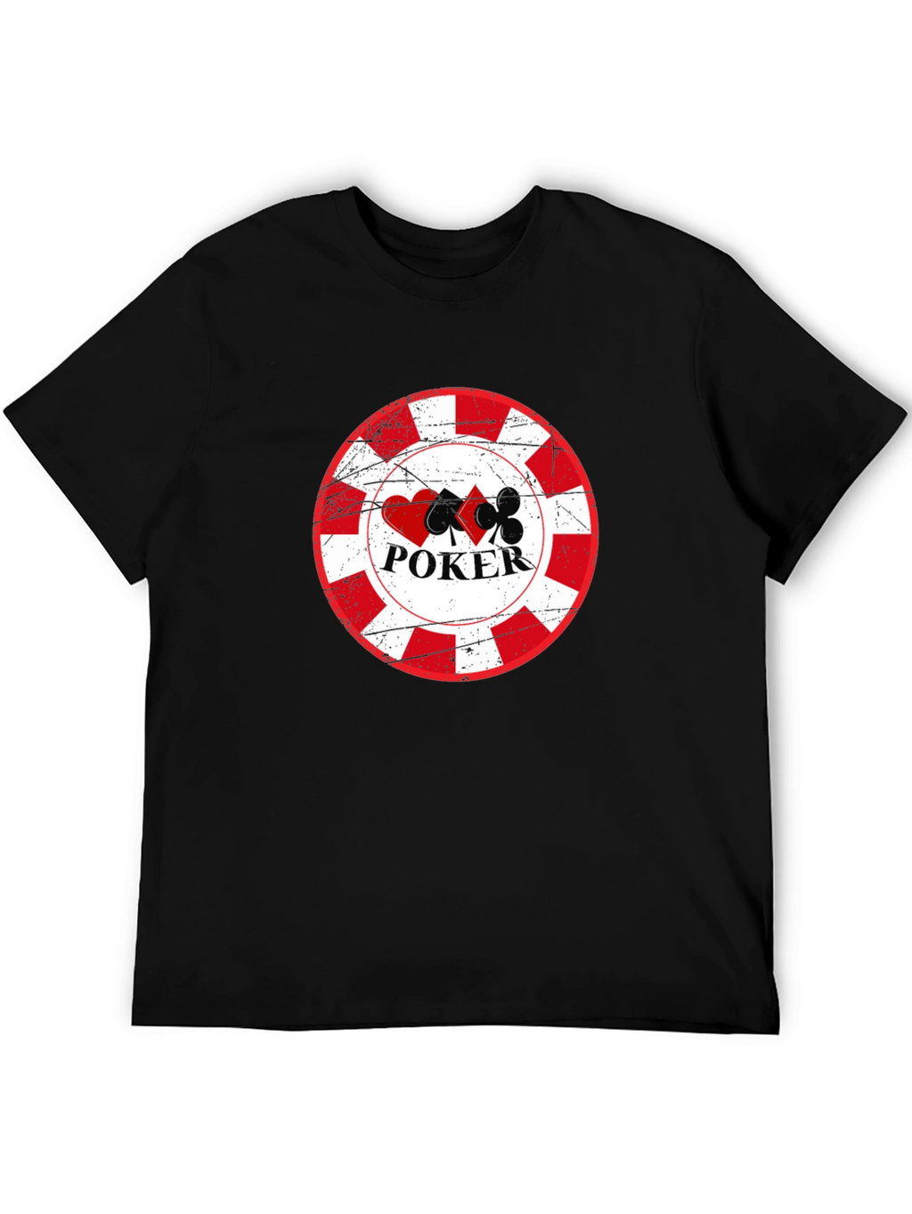 Poker Chip Graphic Tee - Black Cotton T-Shirt