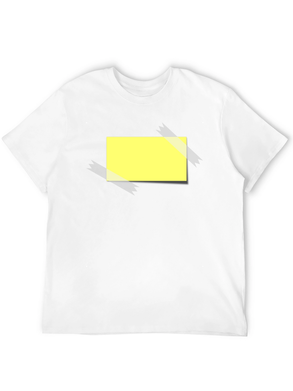 Mens Black T-Shirt with Yellow Sticky Note Design