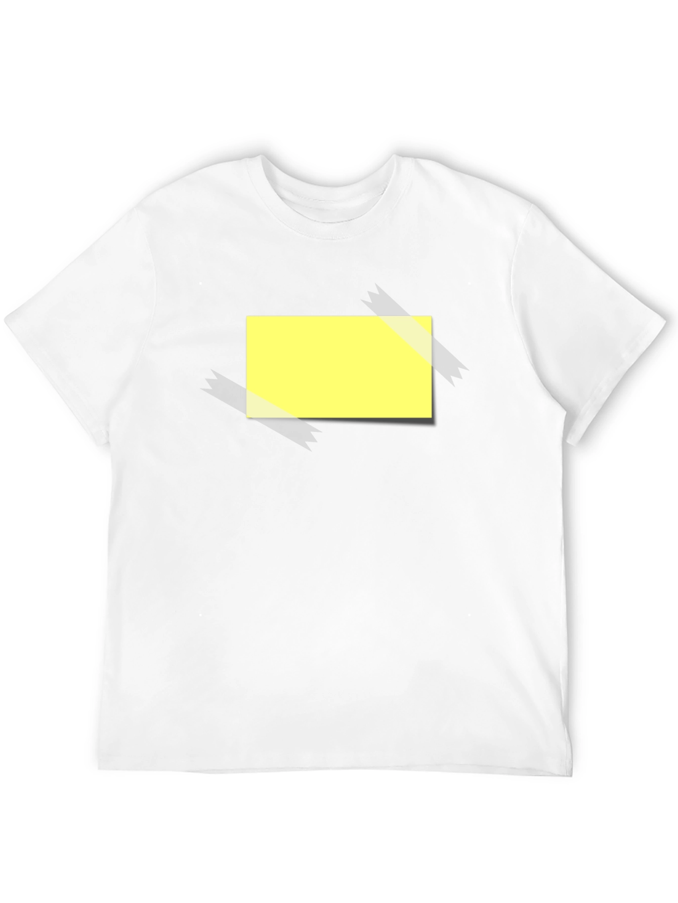 Mens Black T-Shirt with Yellow Sticky Note Design