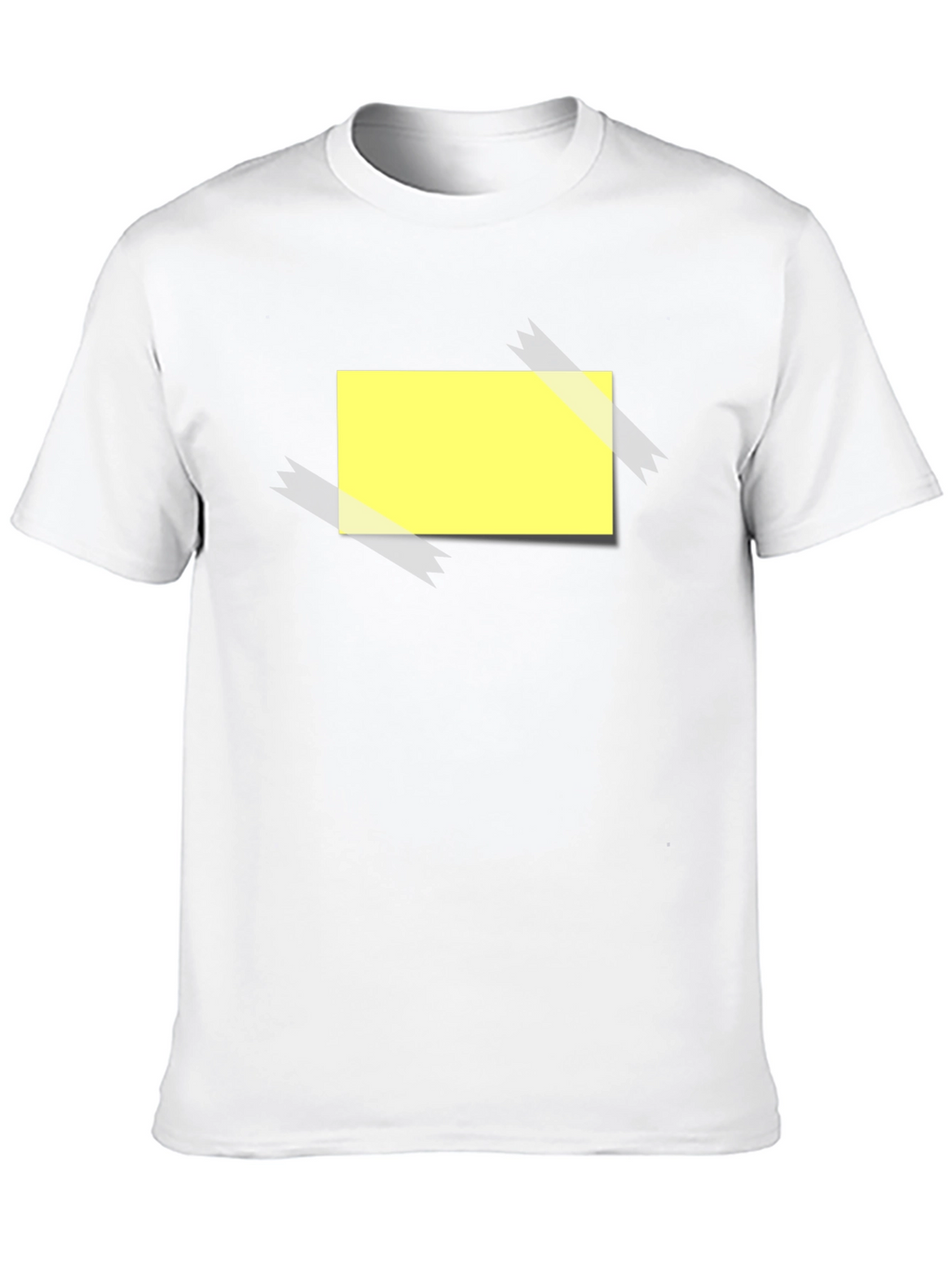 Mens Black T-Shirt with Yellow Sticky Note Design