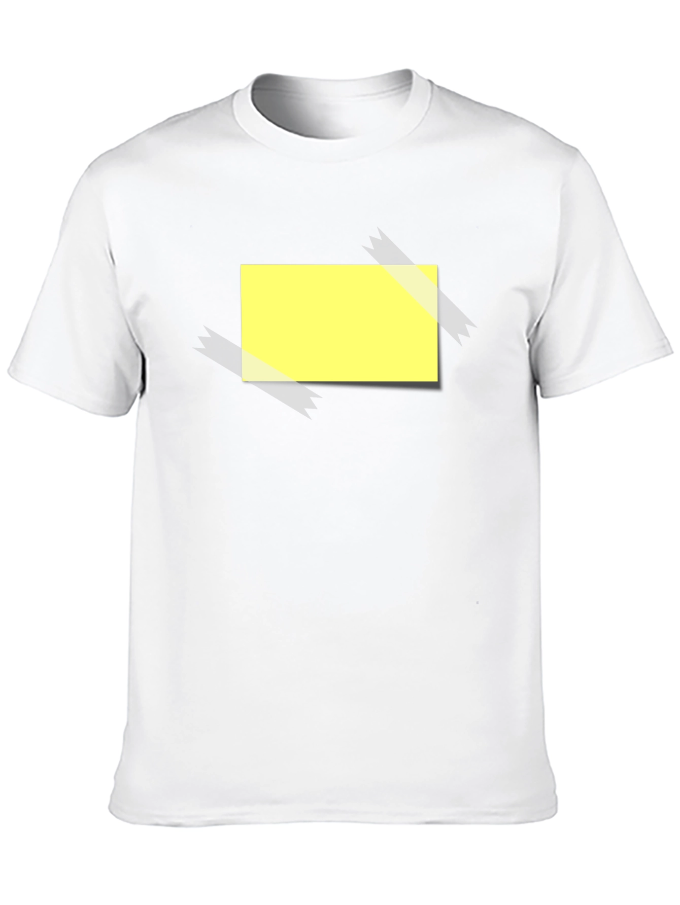 Mens Black T-Shirt with Yellow Sticky Note Design