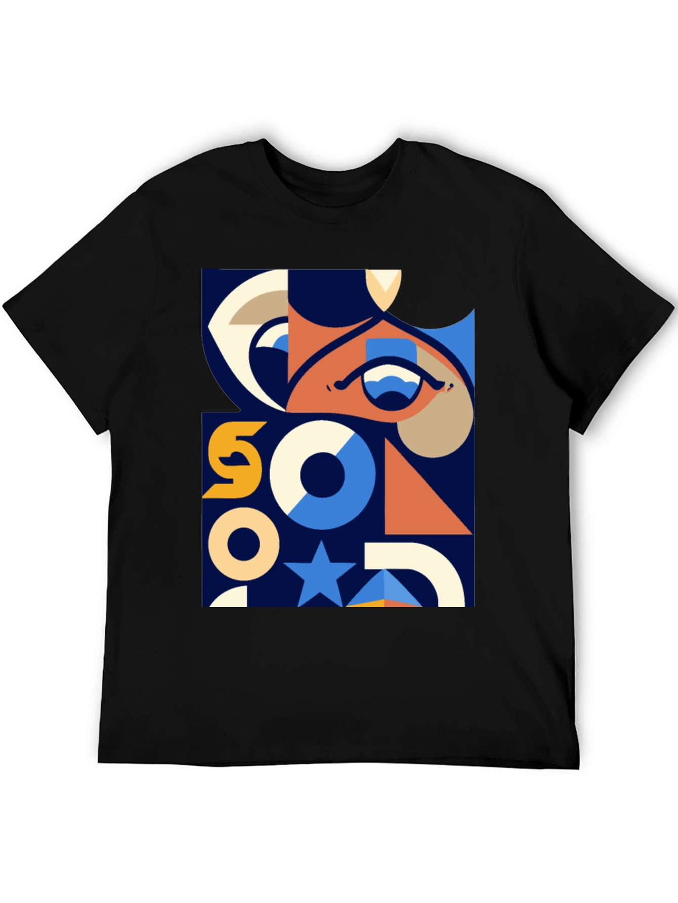 Geometric Graphic Print T-Shirt - Modern Art Tee