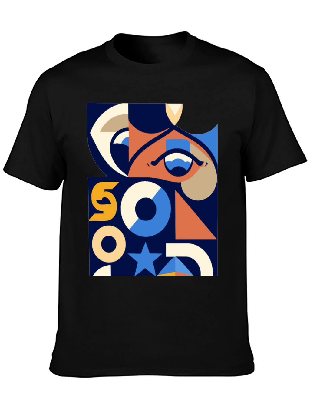 Geometric Graphic Print T-Shirt - Modern Art Tee